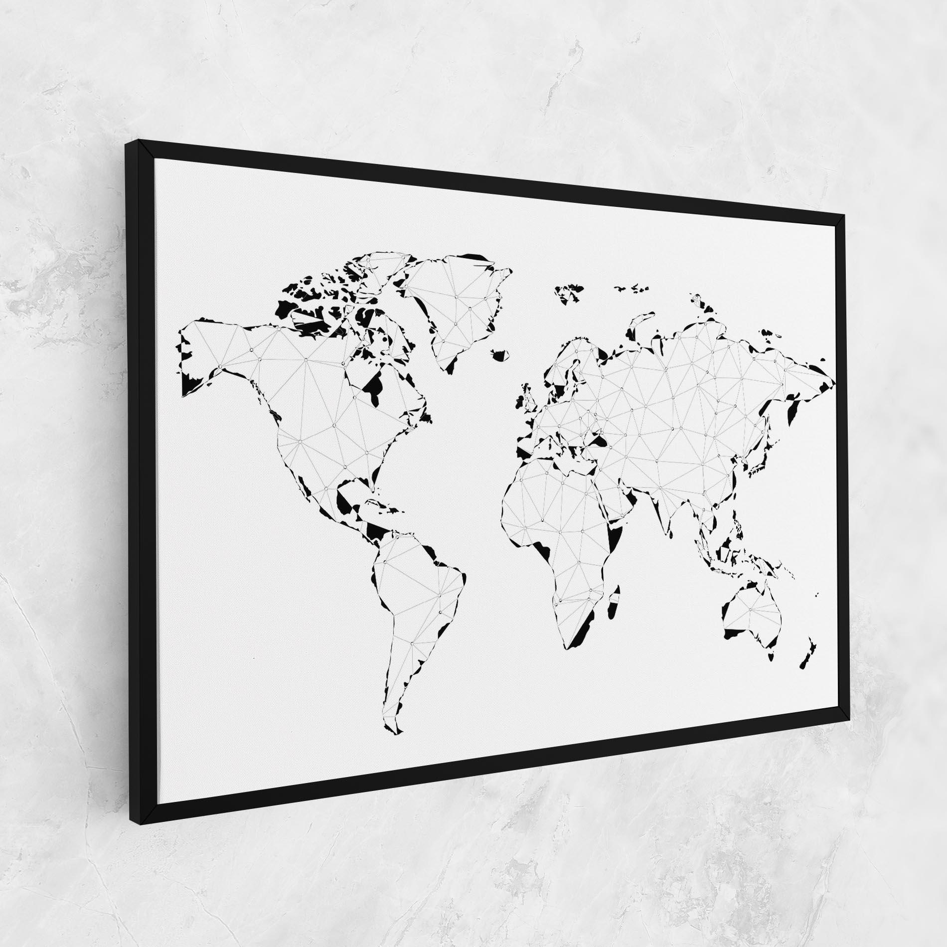 Vászonkép Black Line Map mockup 1