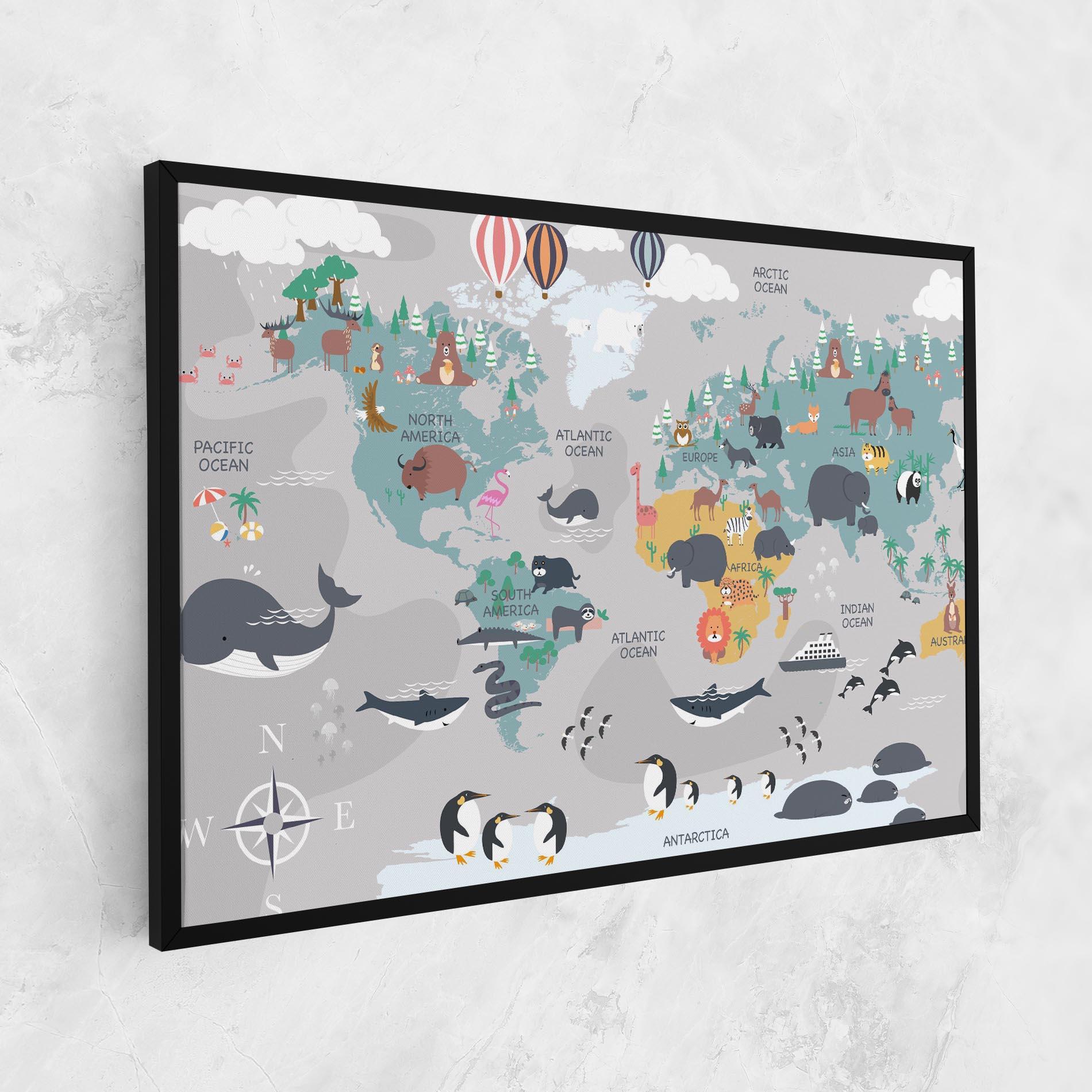 Vászonkép Cute Kids Map mockup 1
