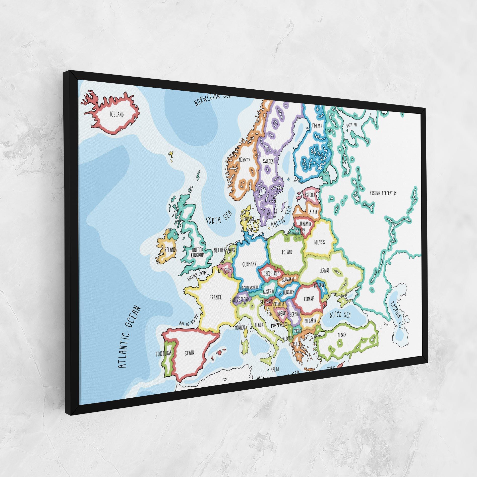 Vászonkép Europe Map mockup 1