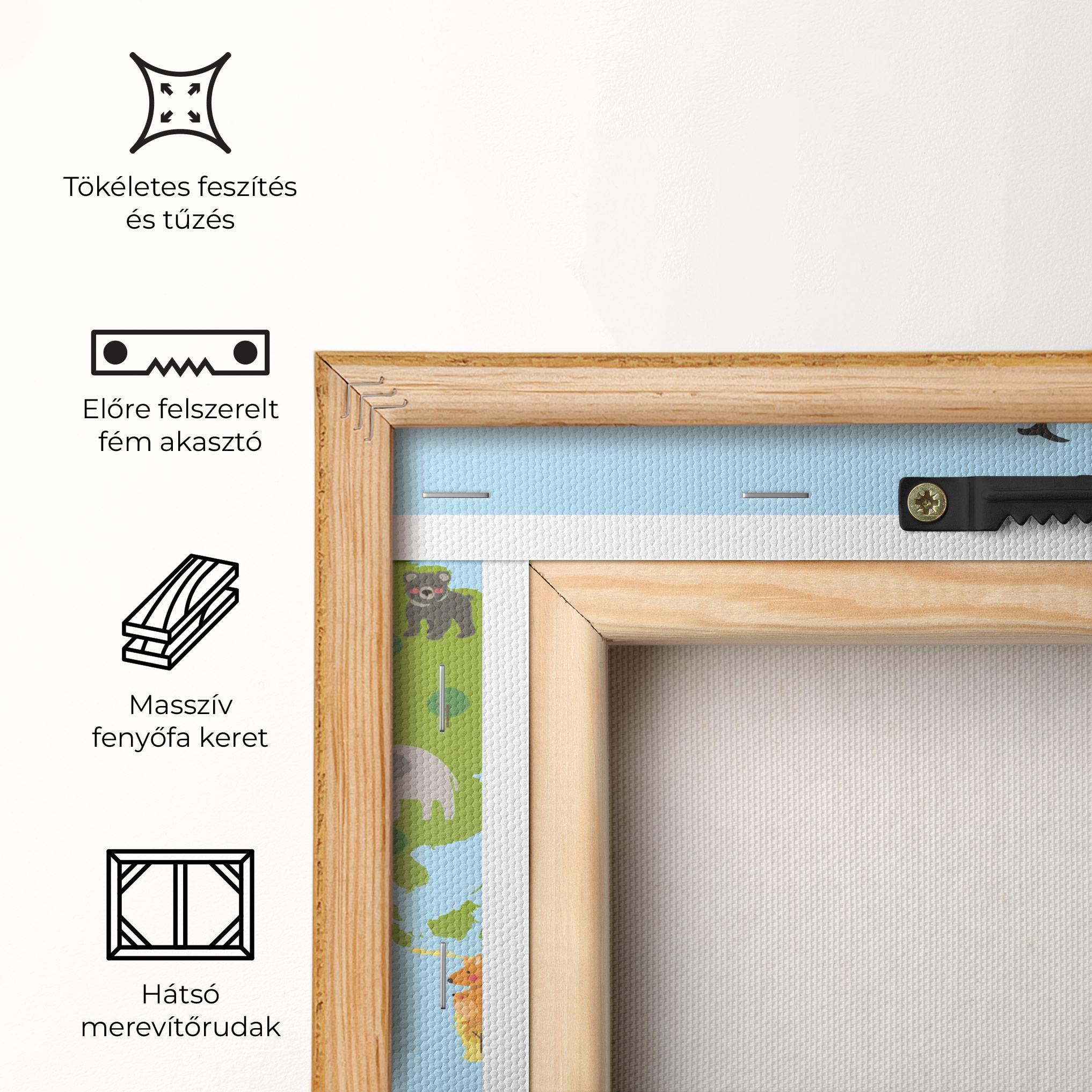 Vászonkép Animals Cute Map mockup 5