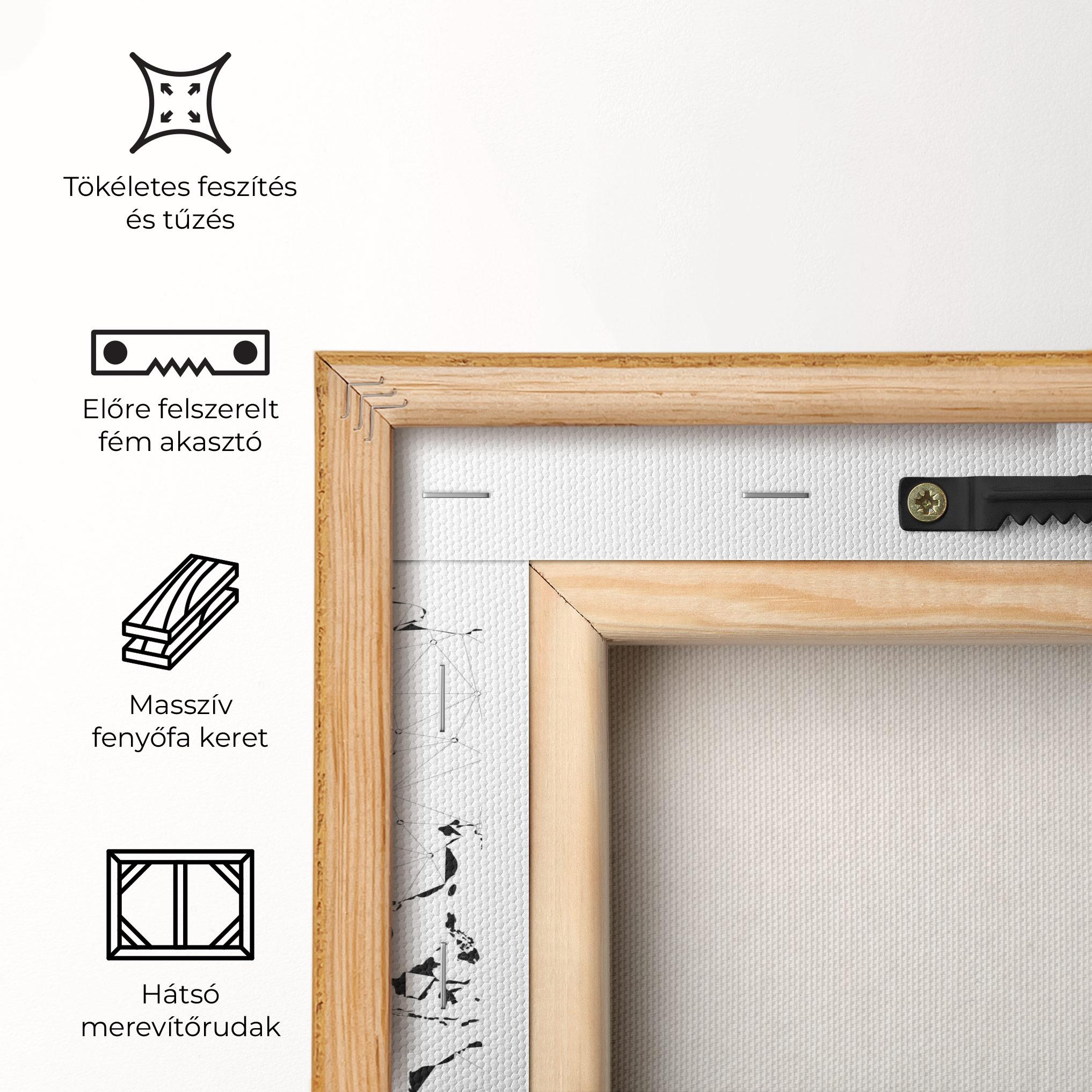 Vászonkép Black Line Map mockup 5