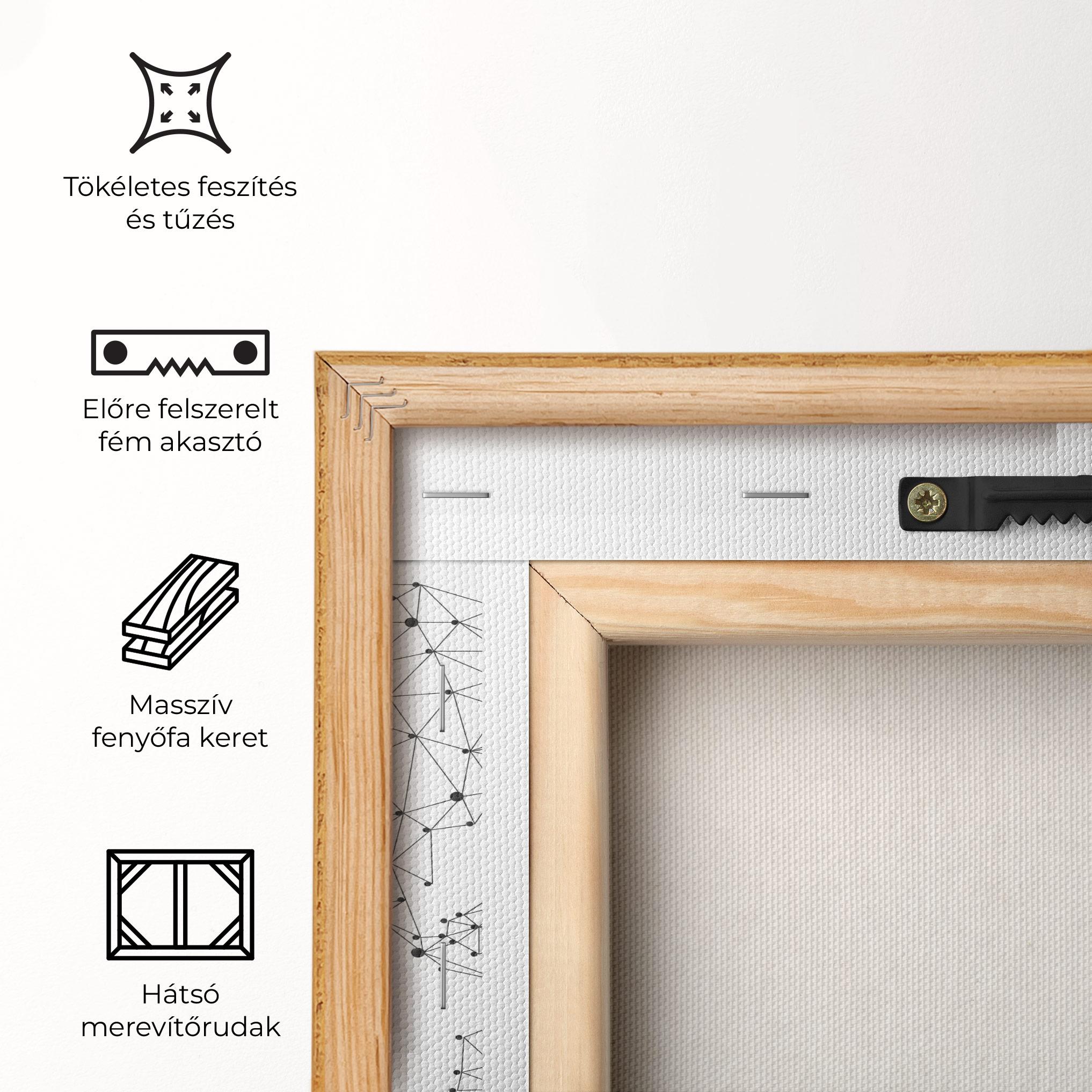 Vászonkép Black Map Line mockup 5