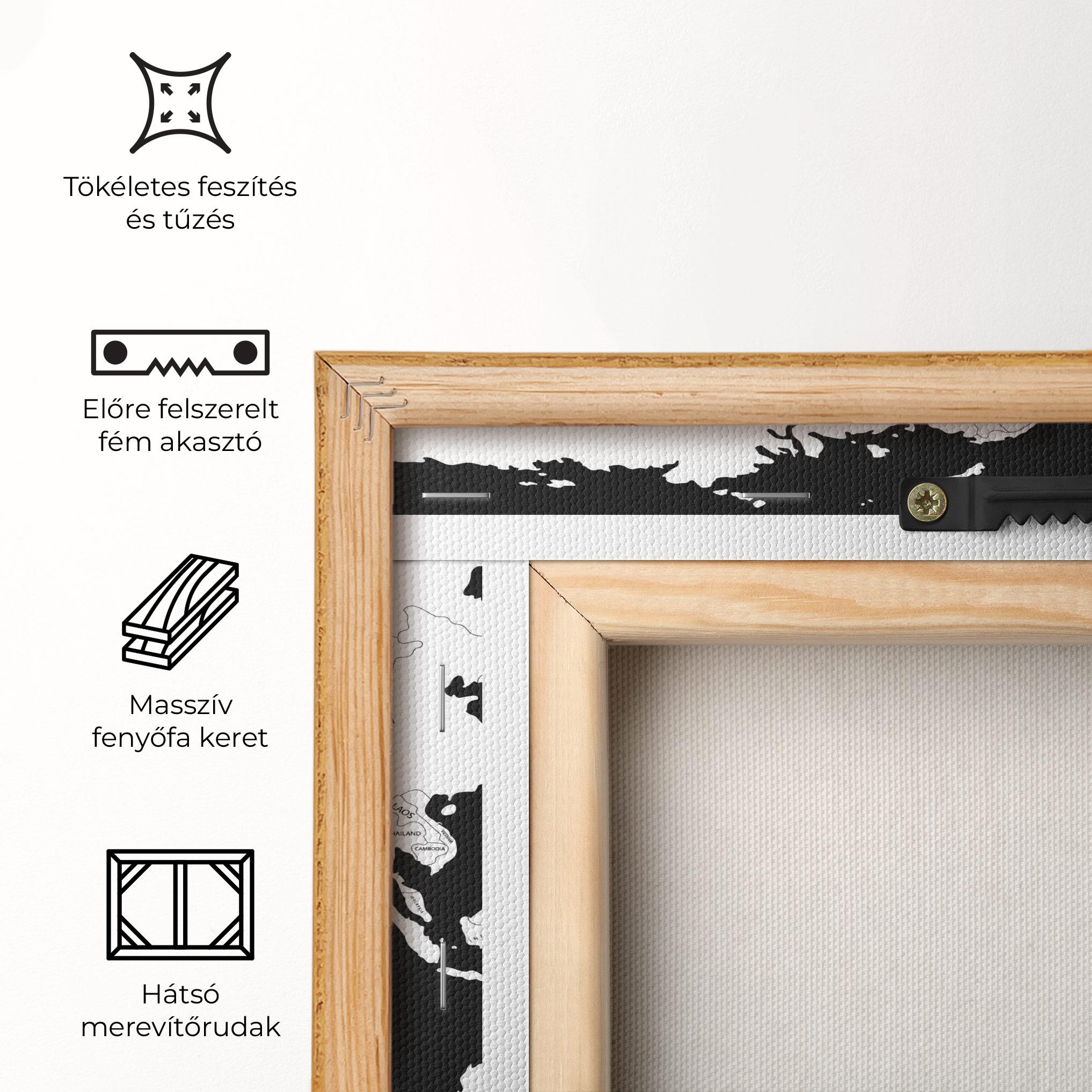 Vászonkép White World Map mockup 5