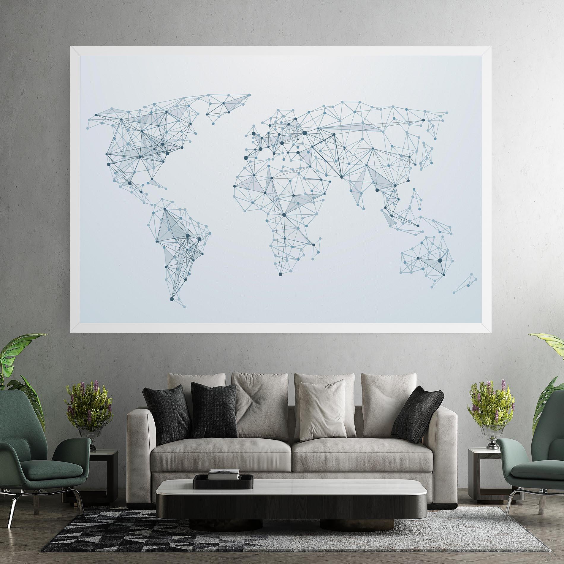 Vászonkép Blue Line Map mockup 7