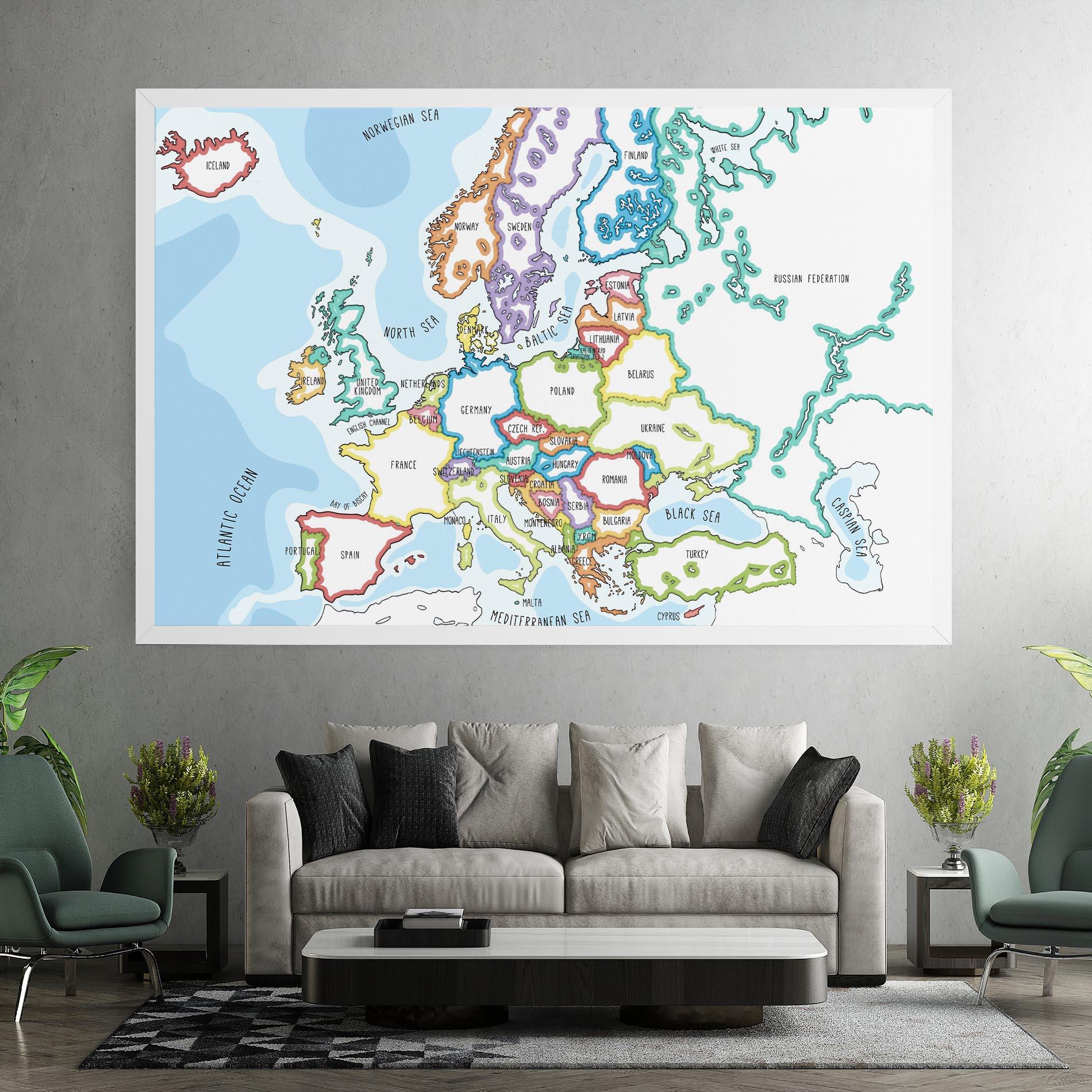 Vászonkép Europe Map mockup 7