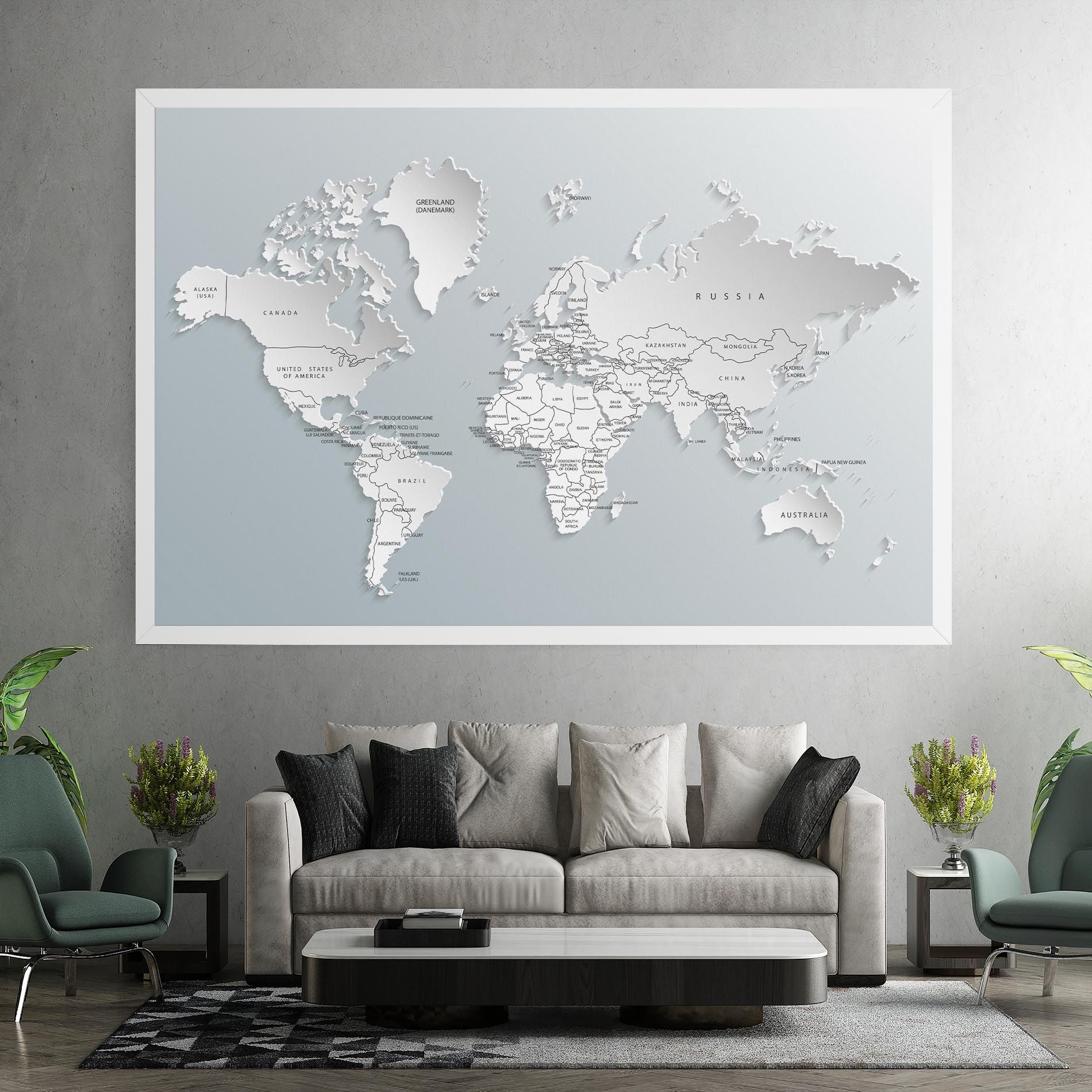 Grey White Map mockup 7