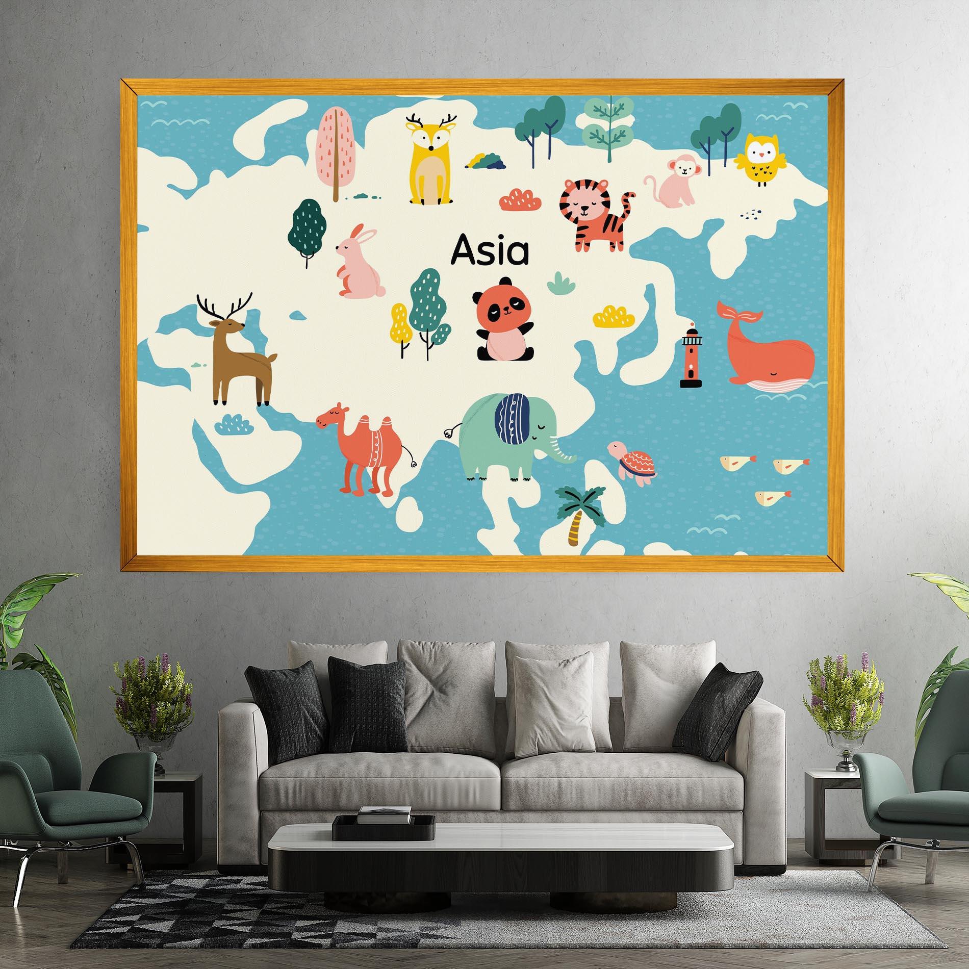 Vászonkép Asia Cute Map mockup 7