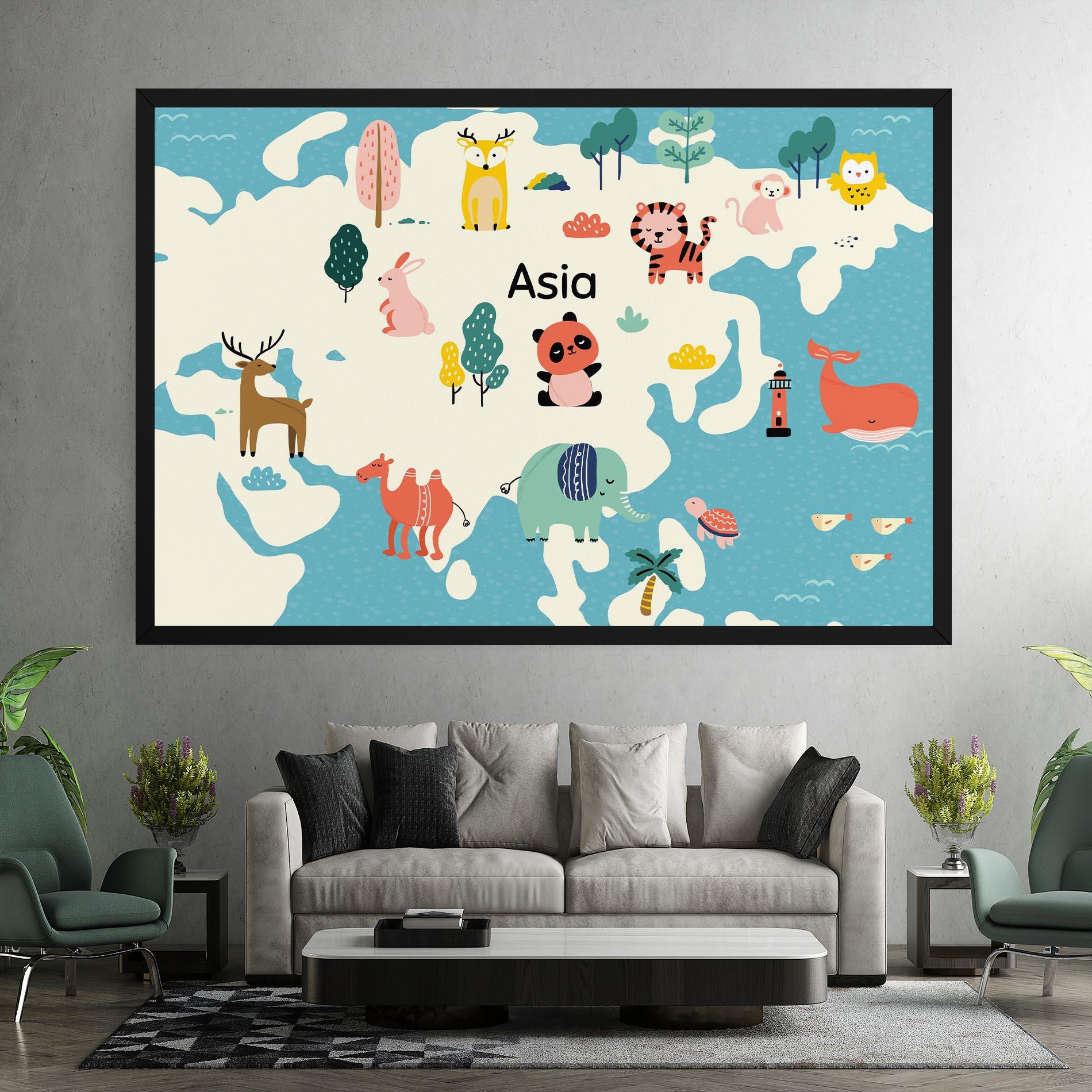 Vászonkép Asia Cute Map mockup 7