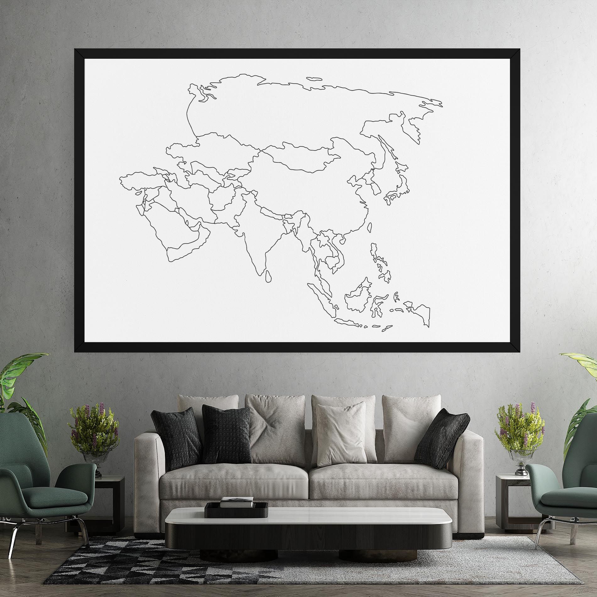 Asia Map Line mockup 7
