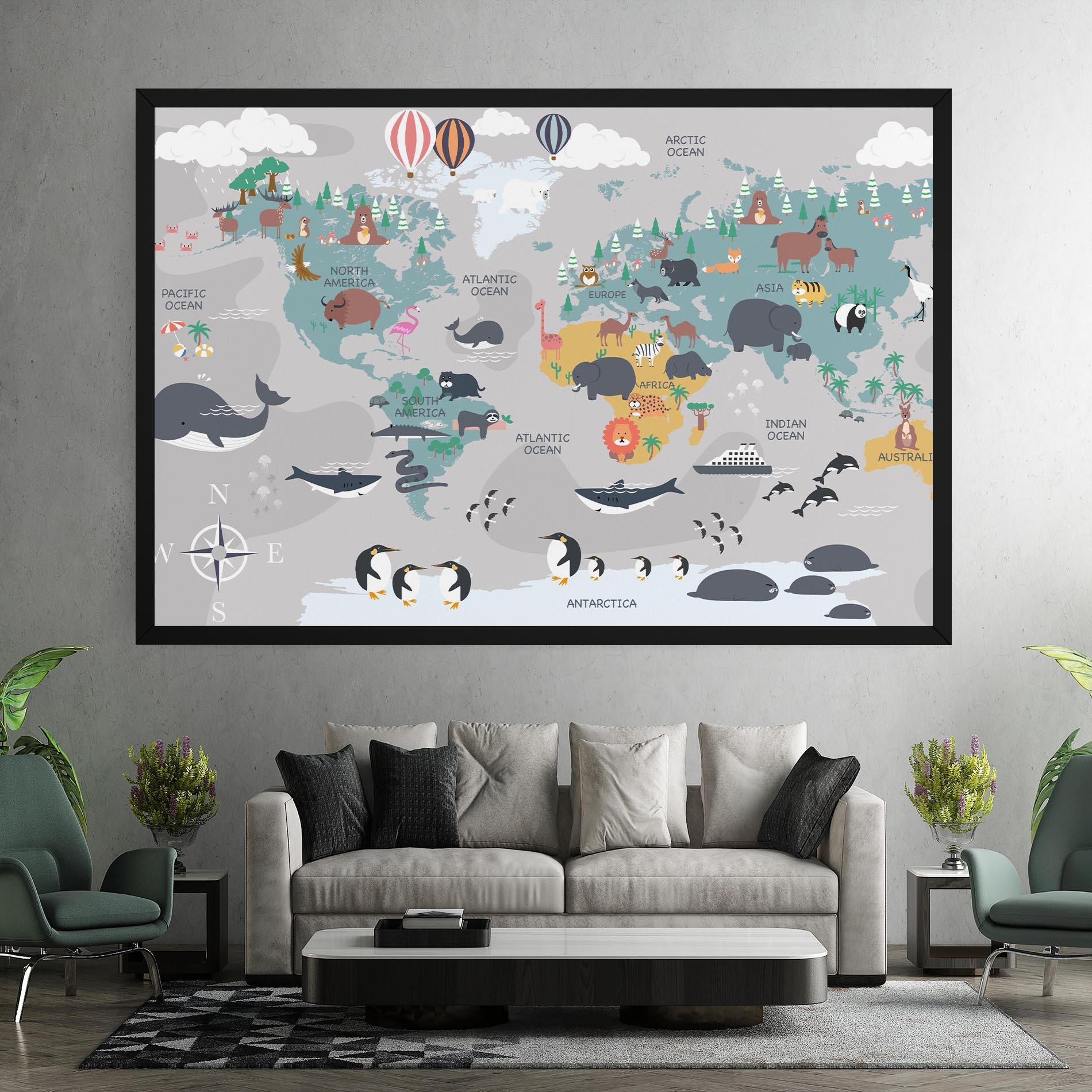 Vászonkép Cute Kids Map mockup 7