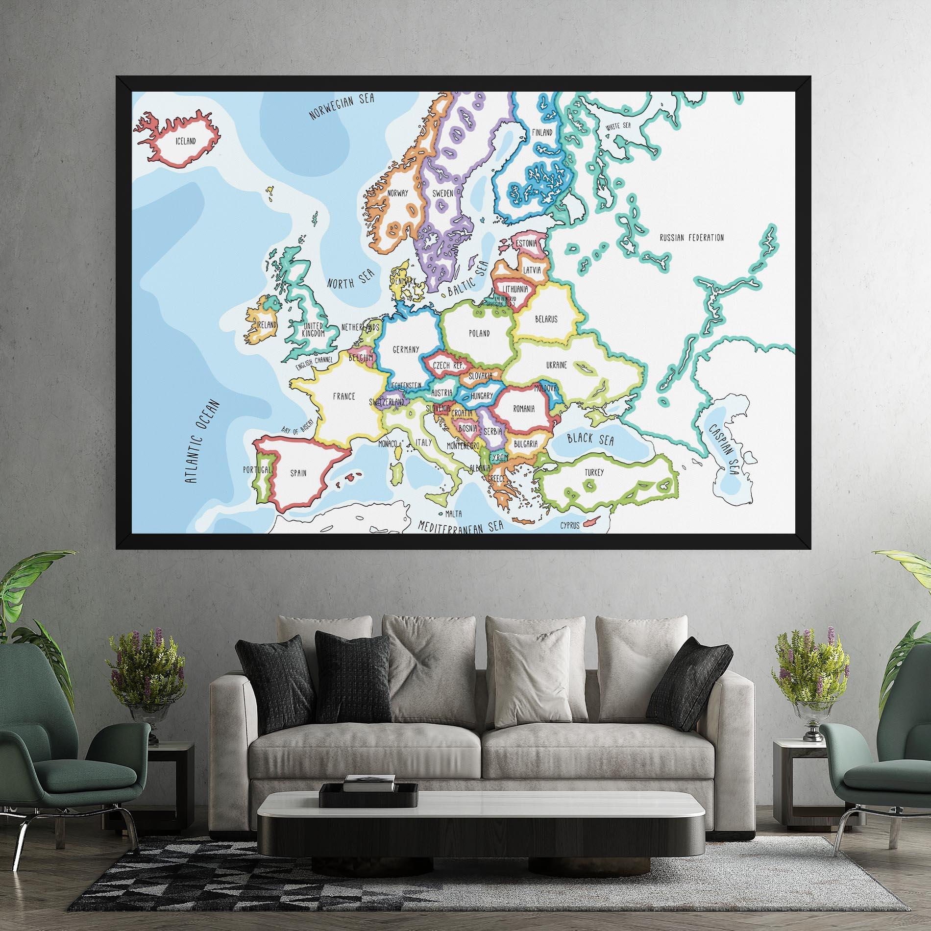 Vászonkép Europe Map mockup 7