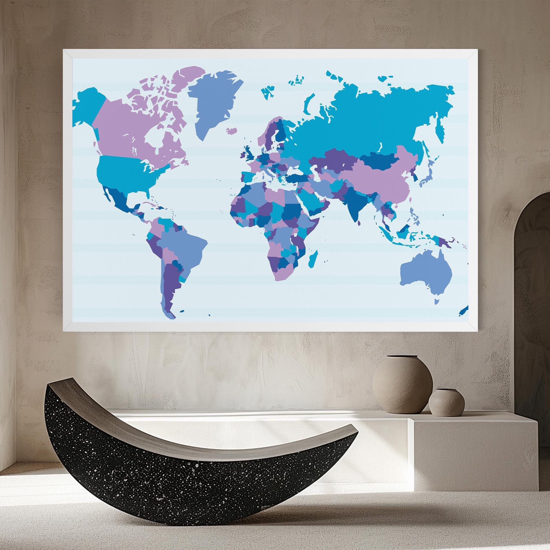 Vászonkép Blue Purple Map mockup 8