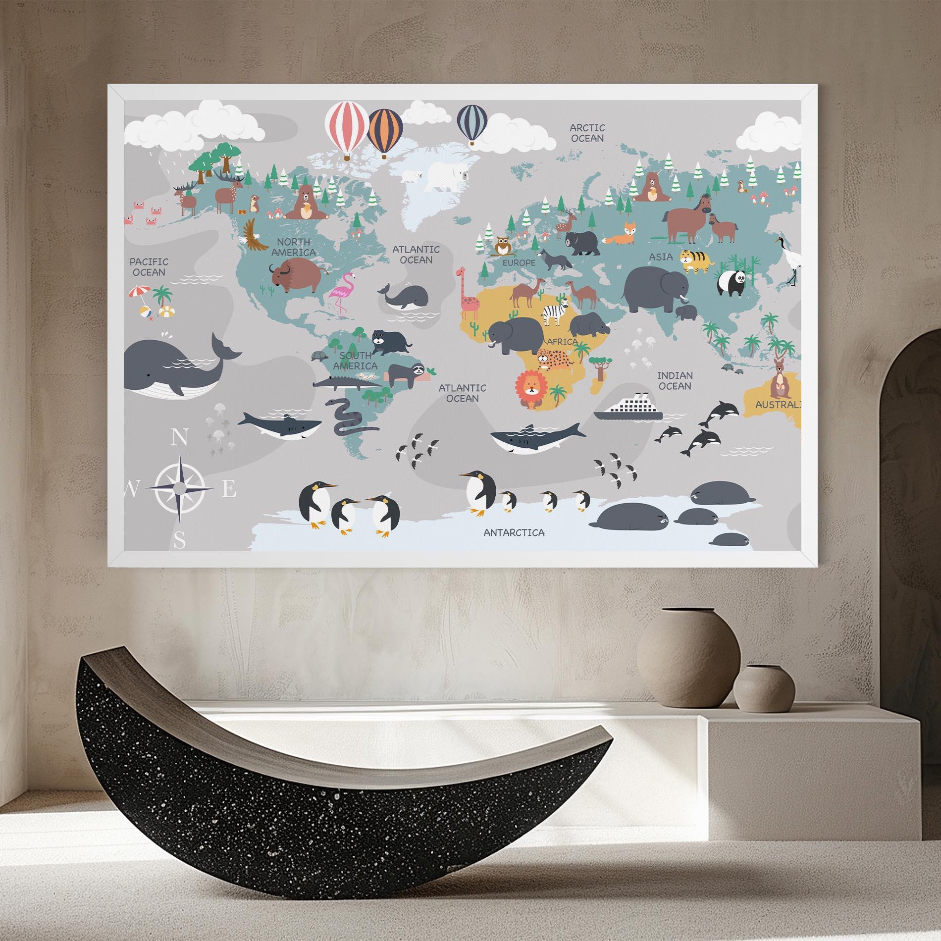 Vászonkép Cute Kids Map mockup 8