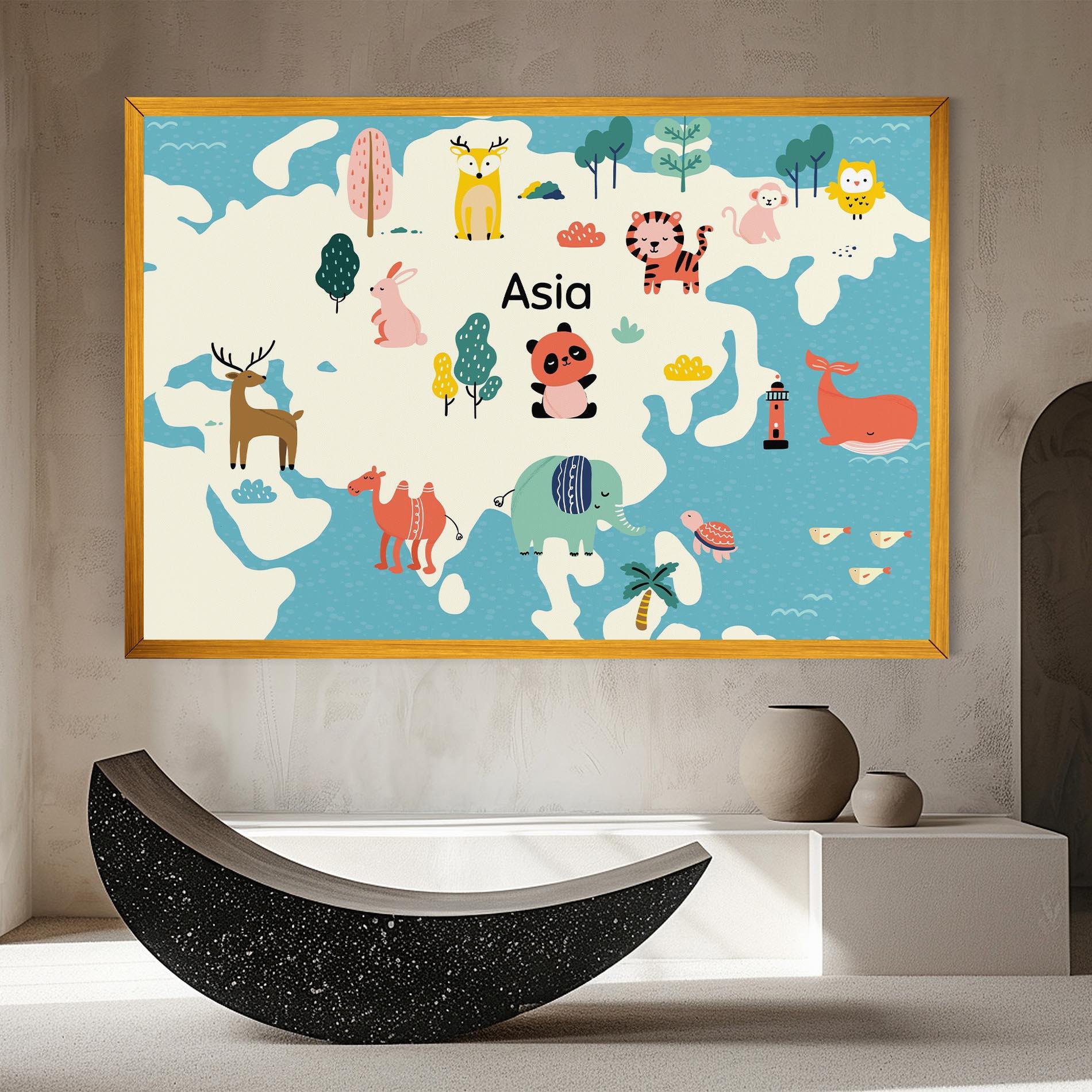 Vászonkép Asia Cute Map mockup 8