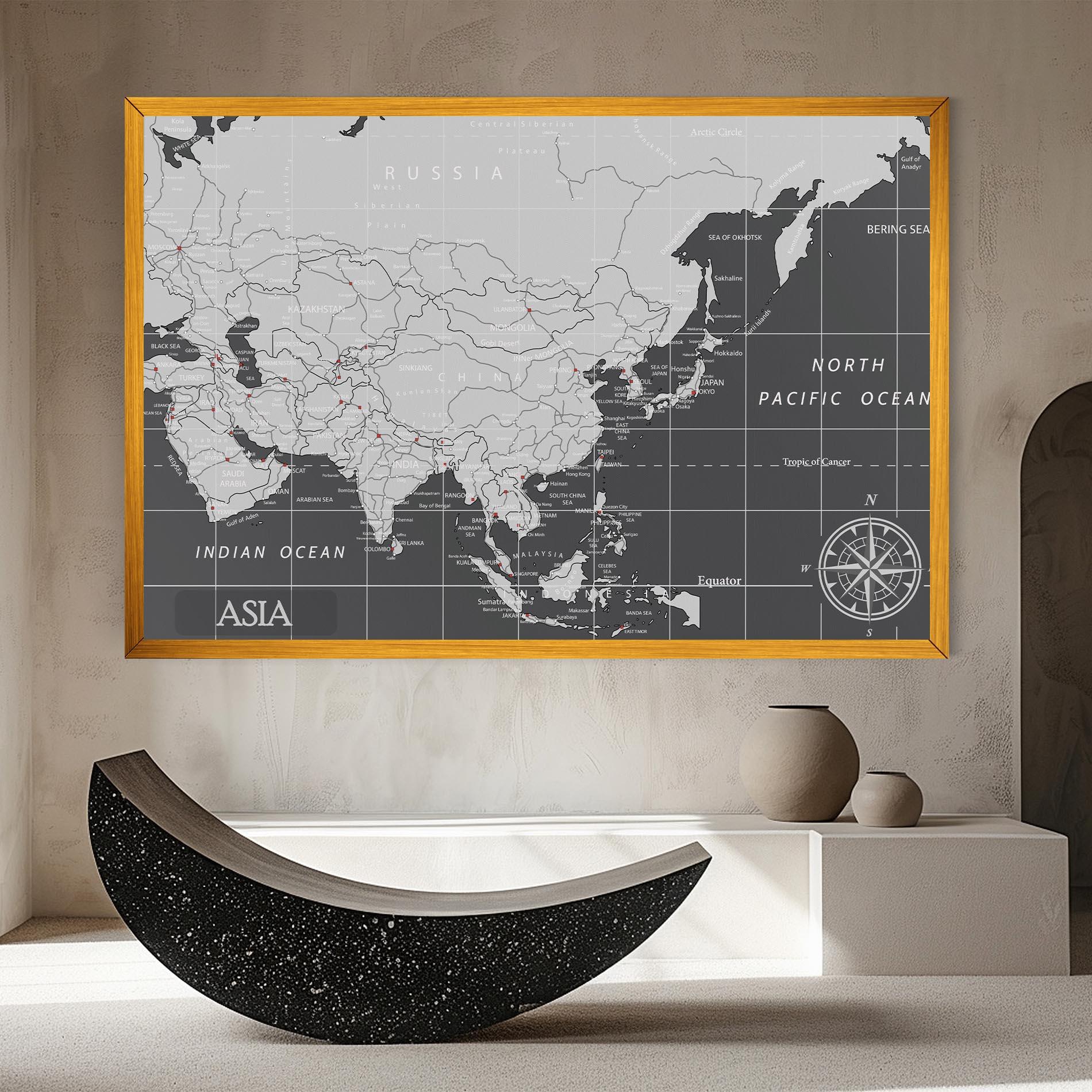 Vászonkép Asia Minimal Map mockup 8