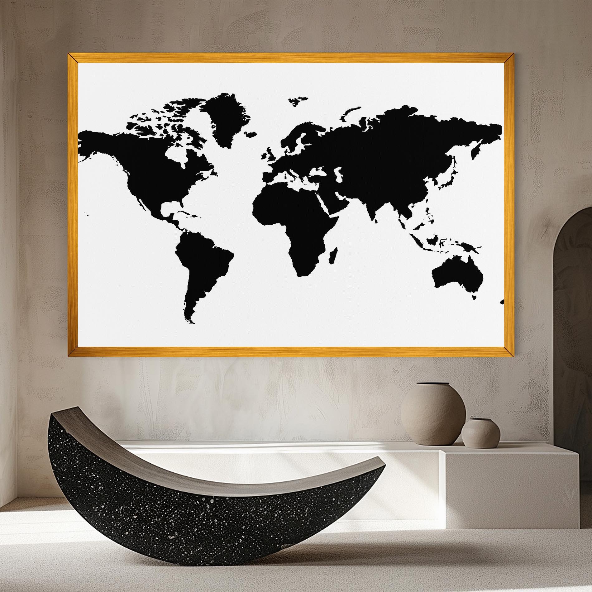 Vászonkép Global Black Map mockup 8