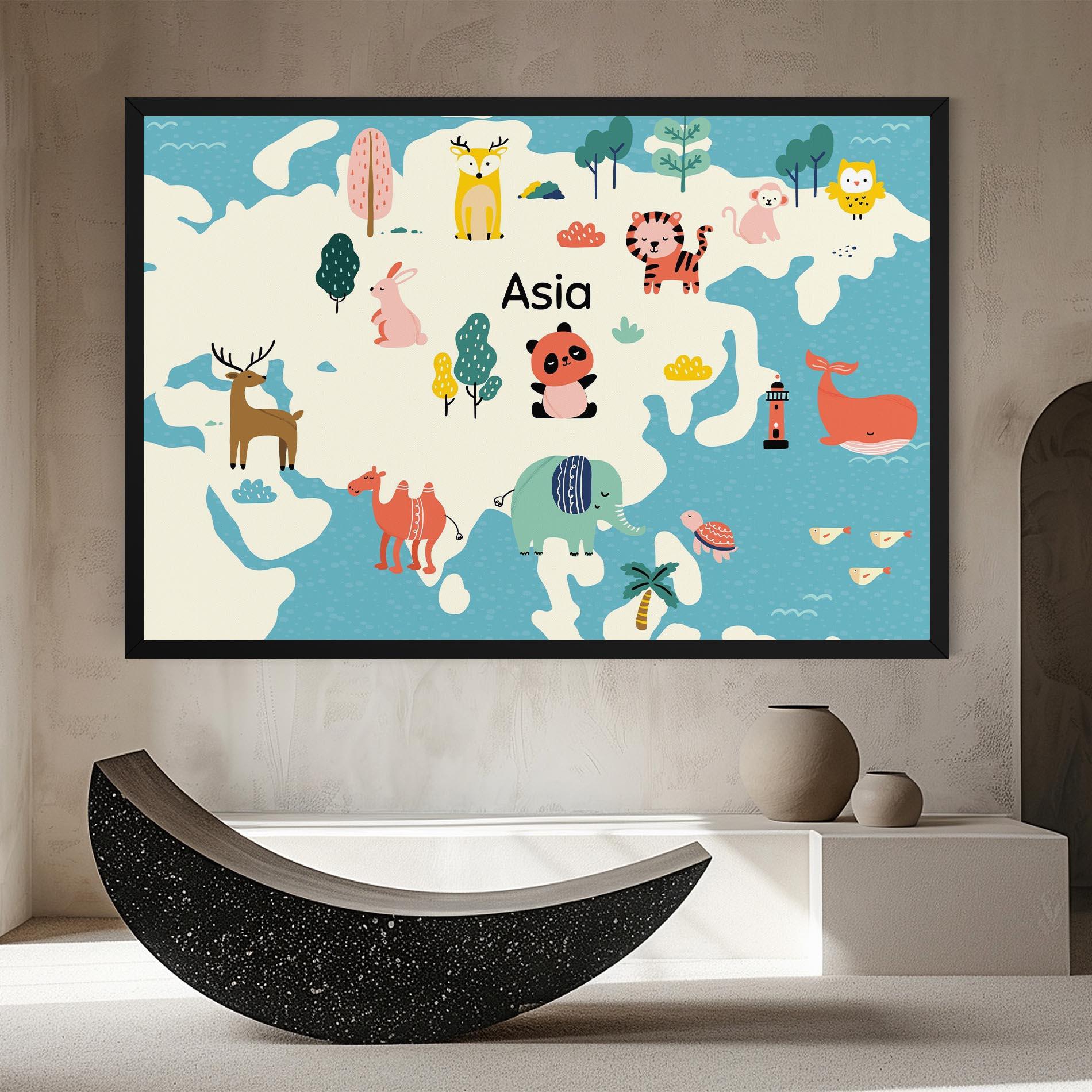 Vászonkép Asia Cute Map mockup 8