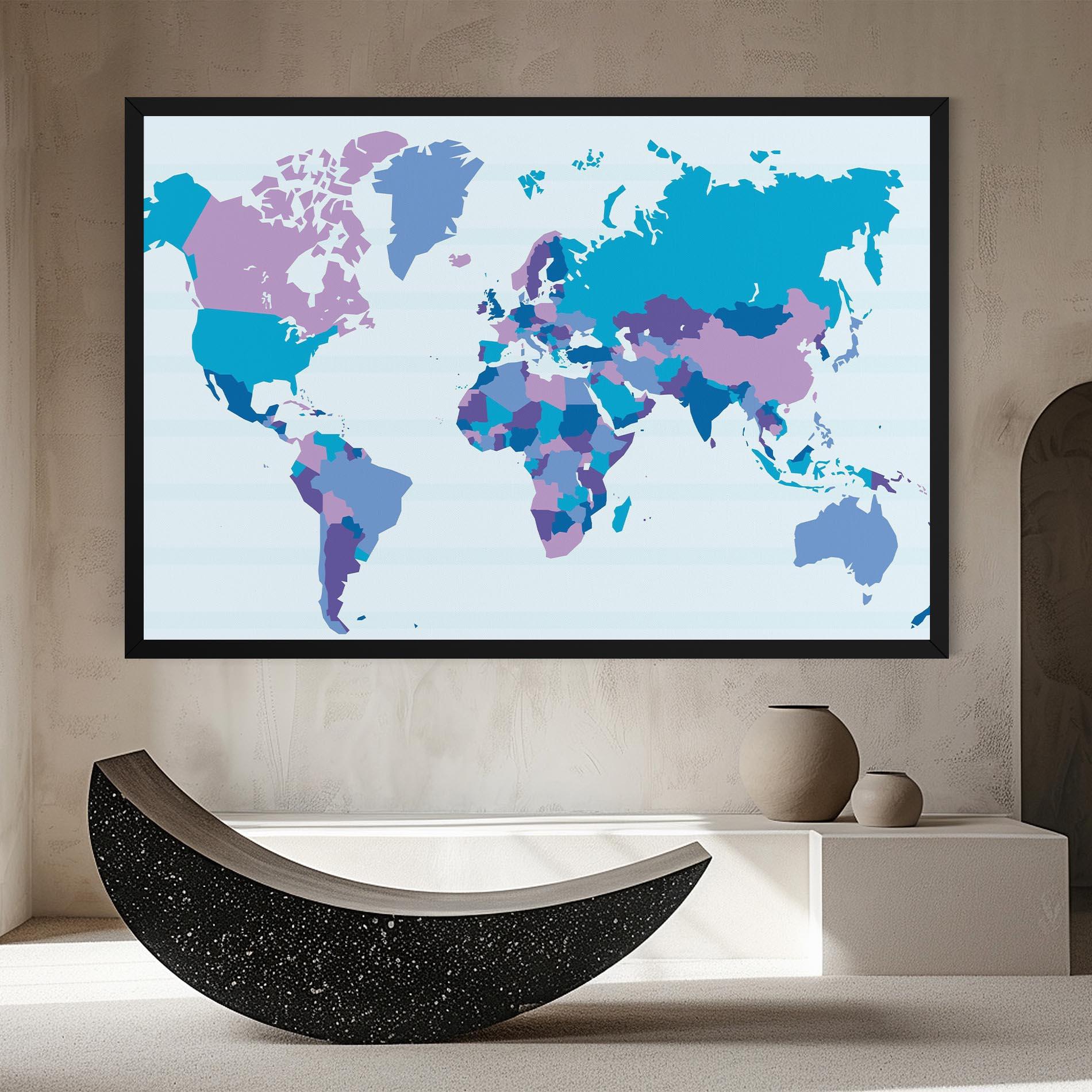 Vászonkép Blue Purple Map mockup 8