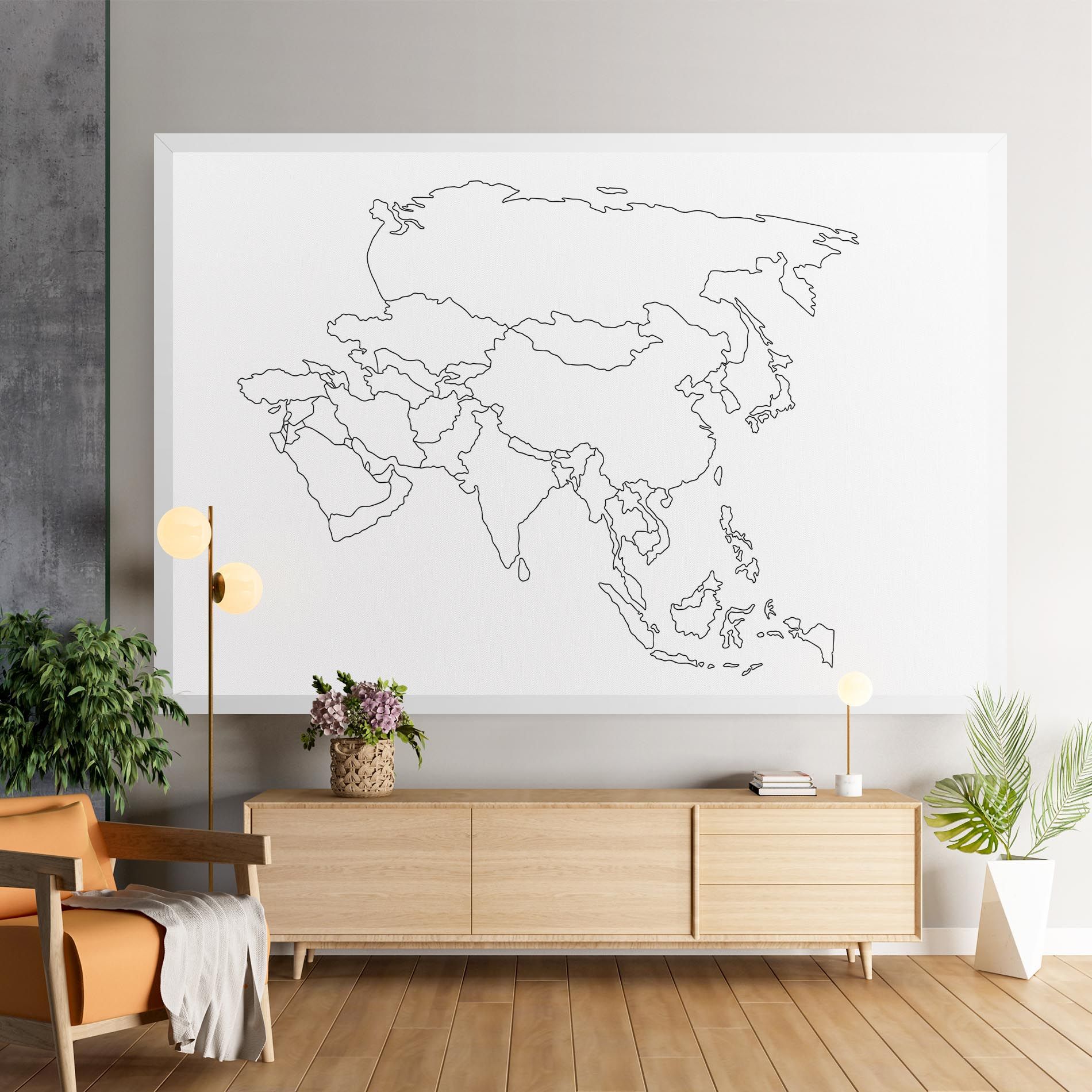 Asia Map Line mockup 9