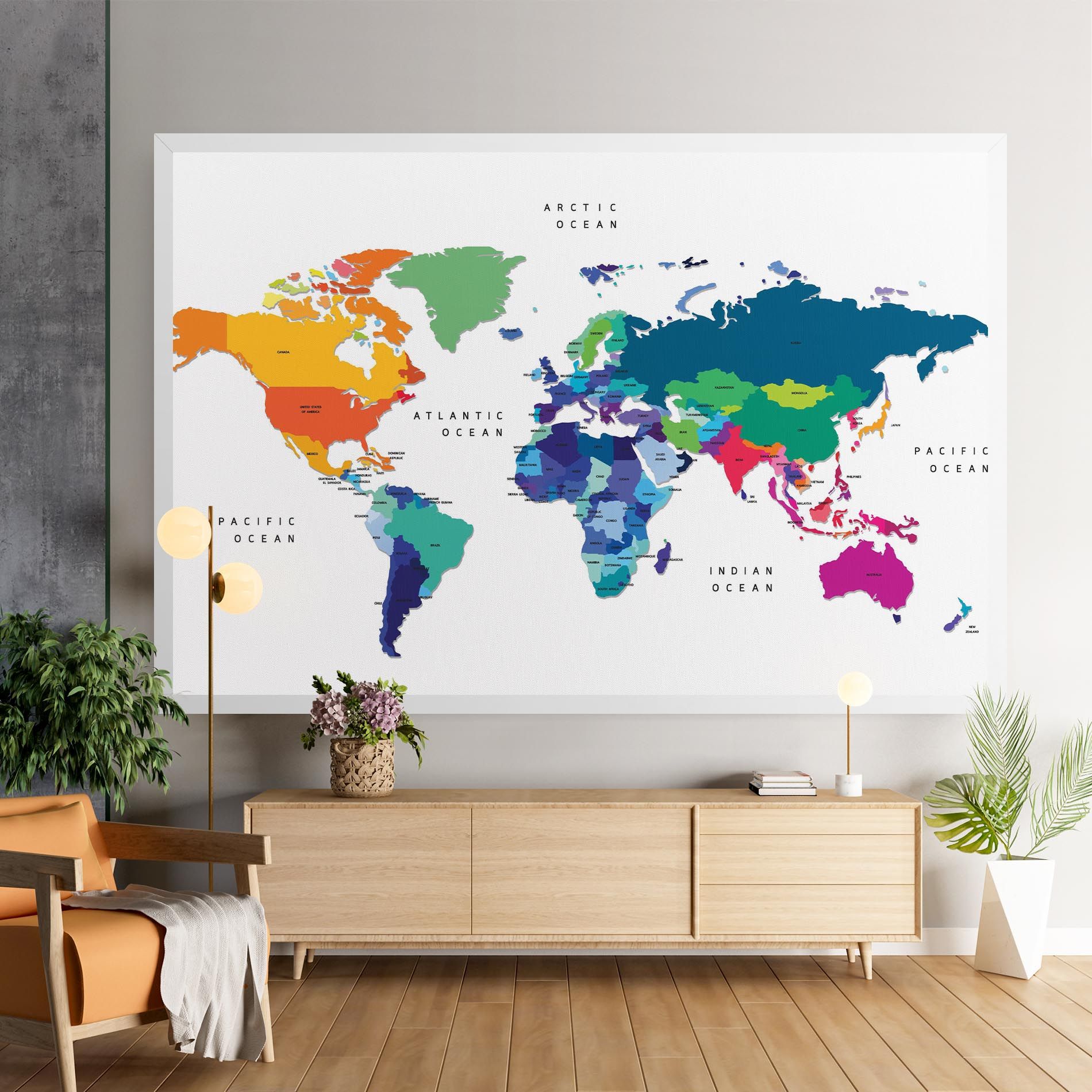 Colored Continents Map mockup 9