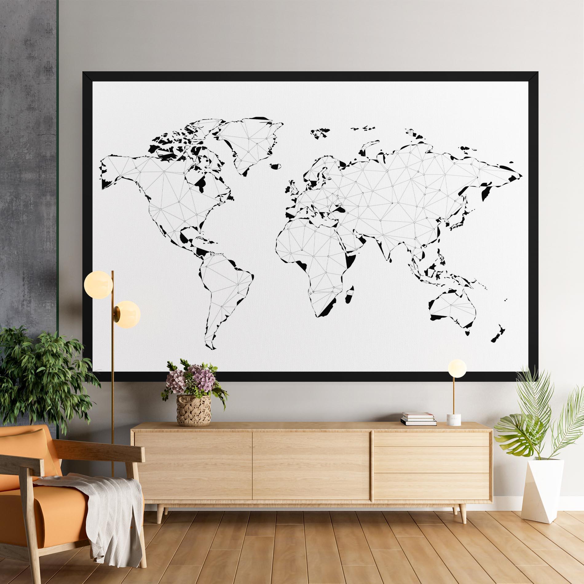 Vászonkép Black Line Map mockup 9