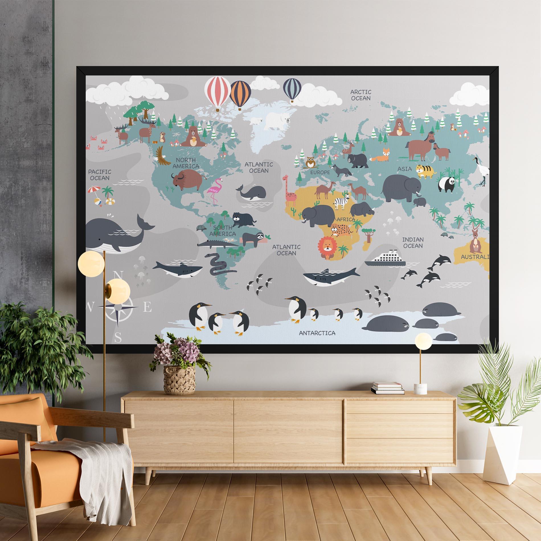 Vászonkép Cute Kids Map mockup 9