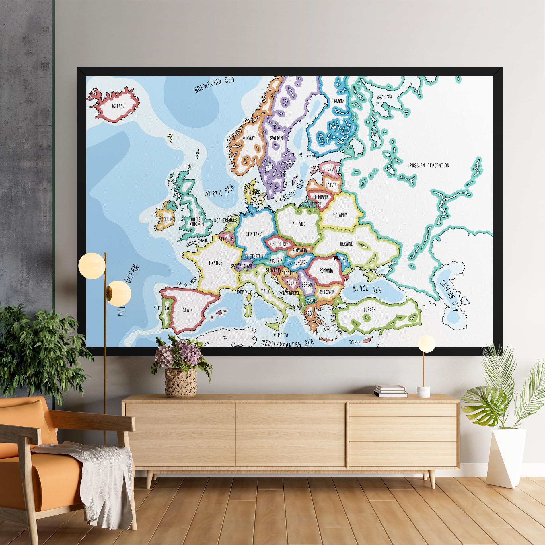 Vászonkép Europe Map mockup 9
