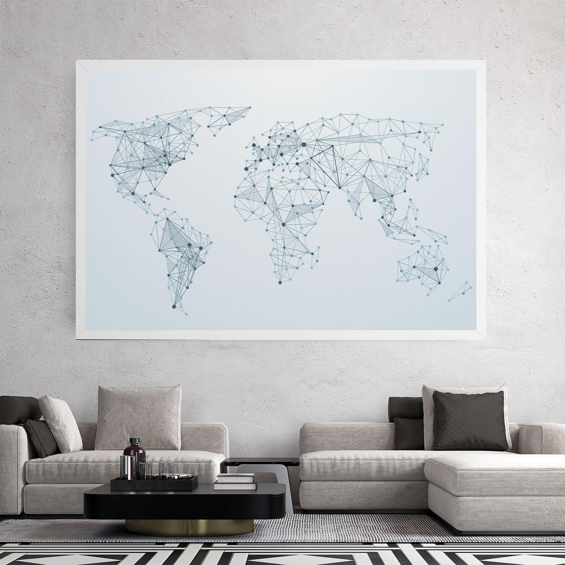 Vászonkép Blue Line Map mockup 2