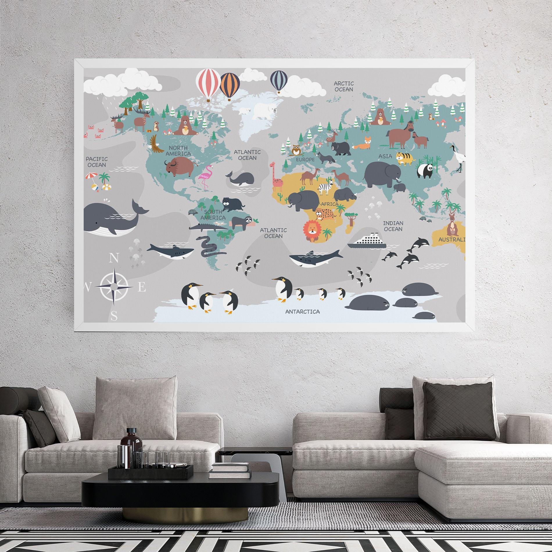 Vászonkép Cute Kids Map mockup 2