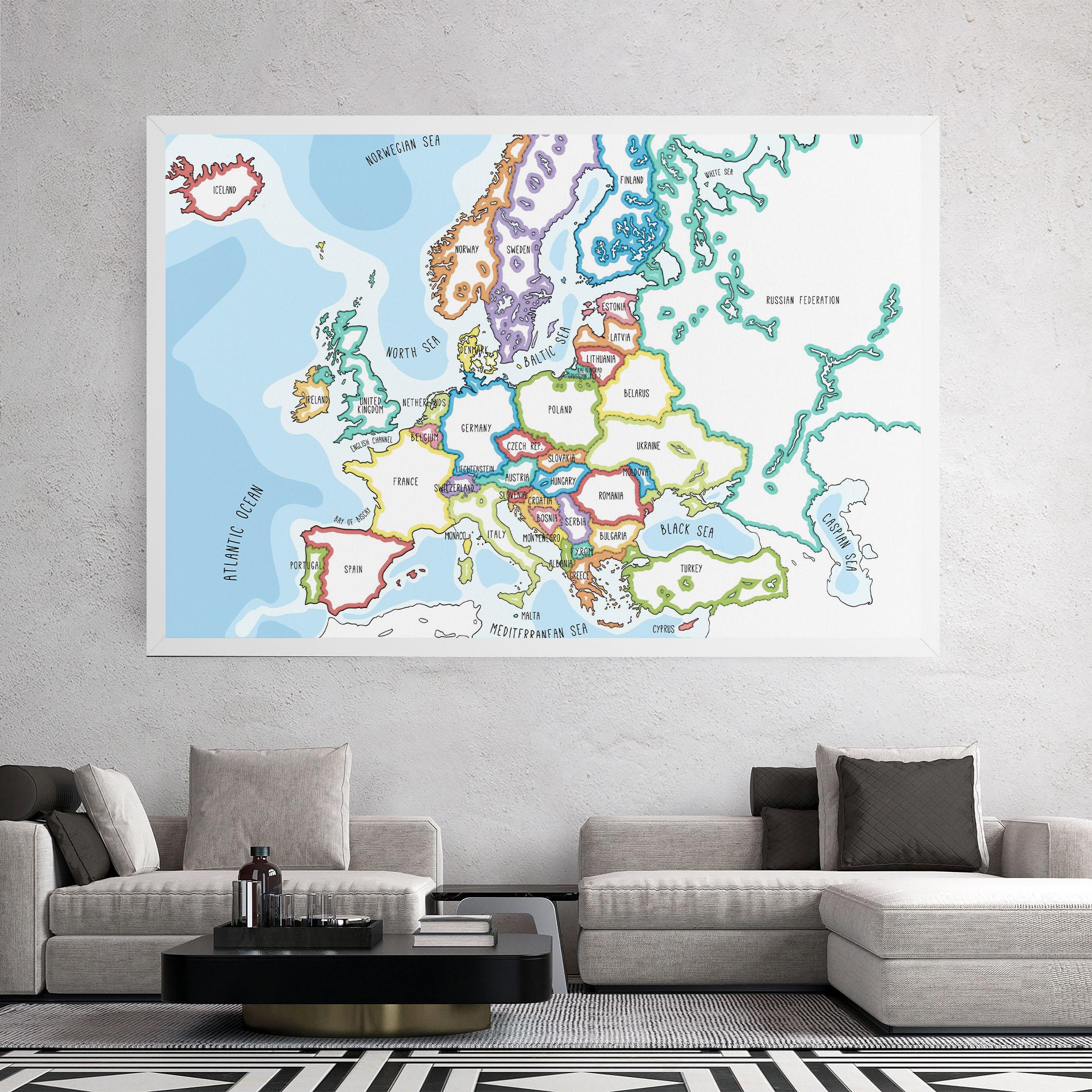 Vászonkép Europe Map mockup 2