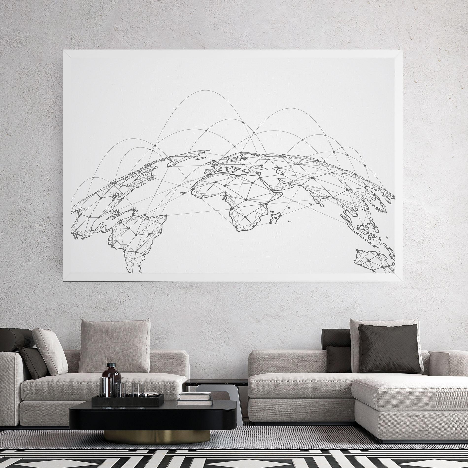 Vászonkép Global Network mockup 2