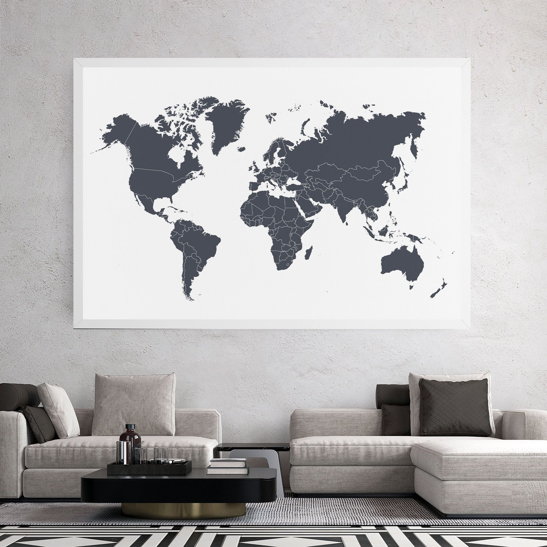 World Grey Map mockup 2