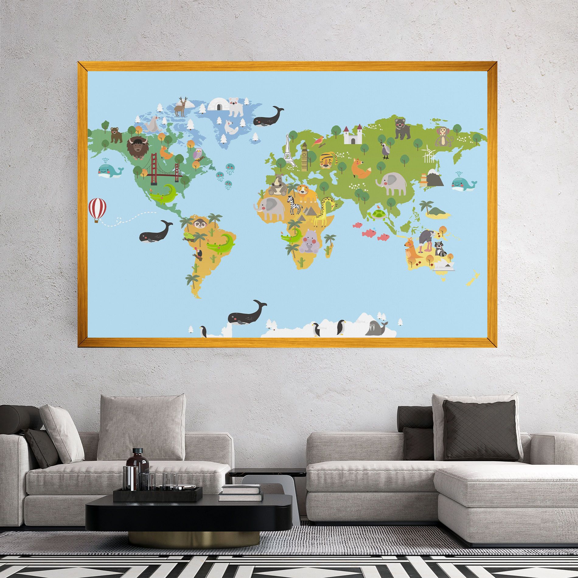 Animals Cute Map mockup 2