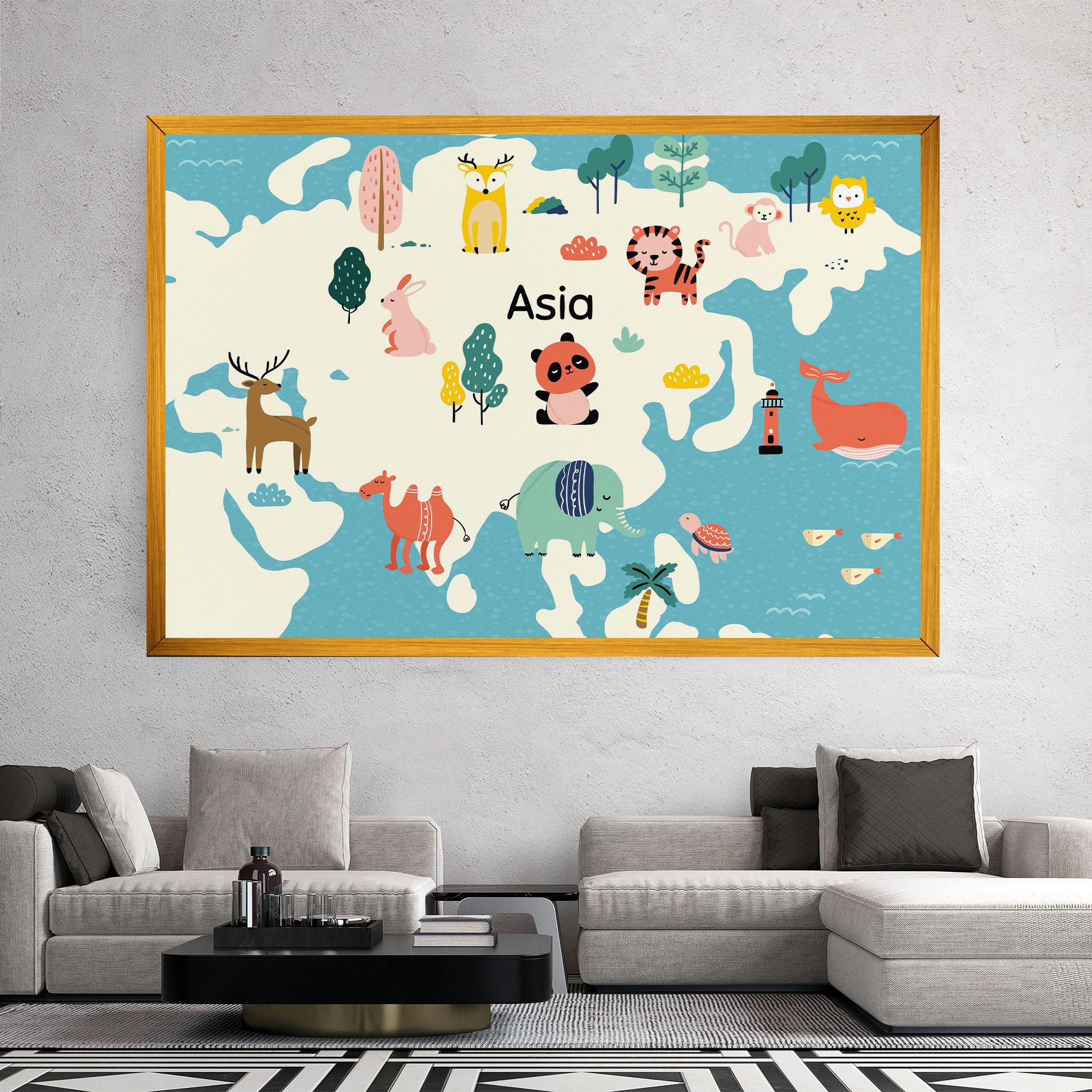 Vászonkép Asia Cute Map mockup 2