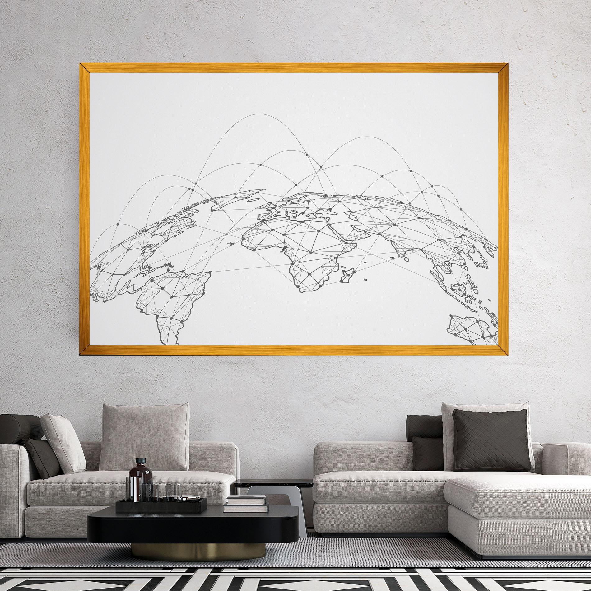Vászonkép Global Network mockup 2