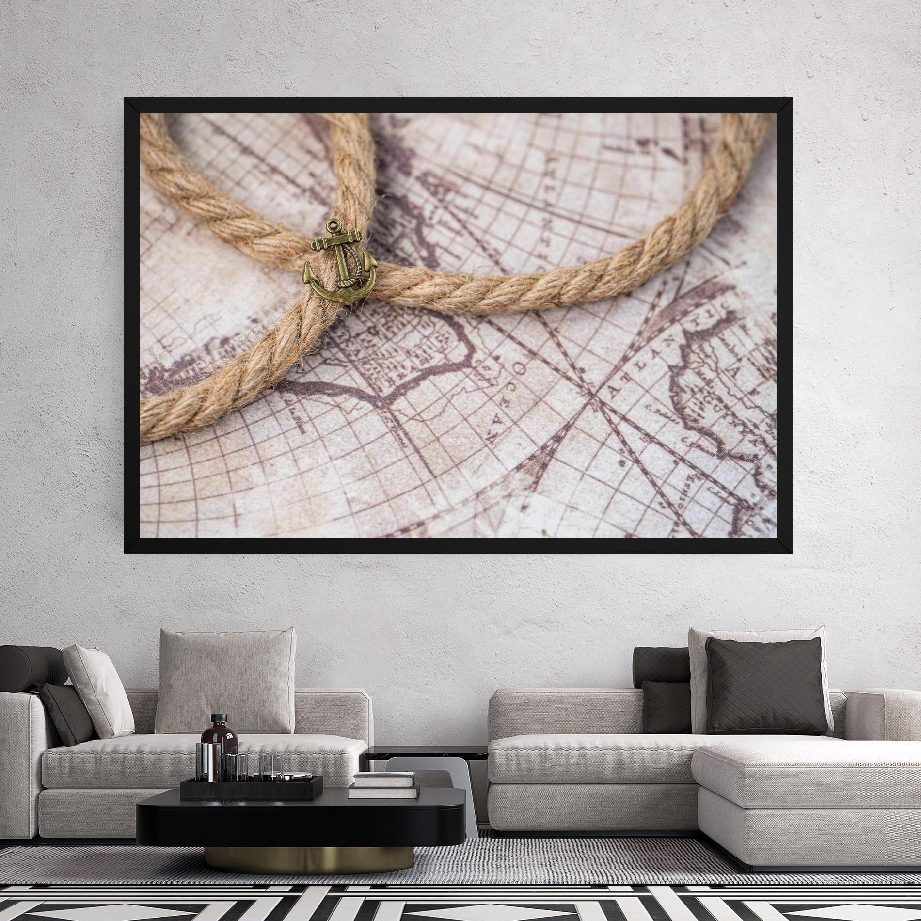 Vászonkép Anchor Map mockup 2
