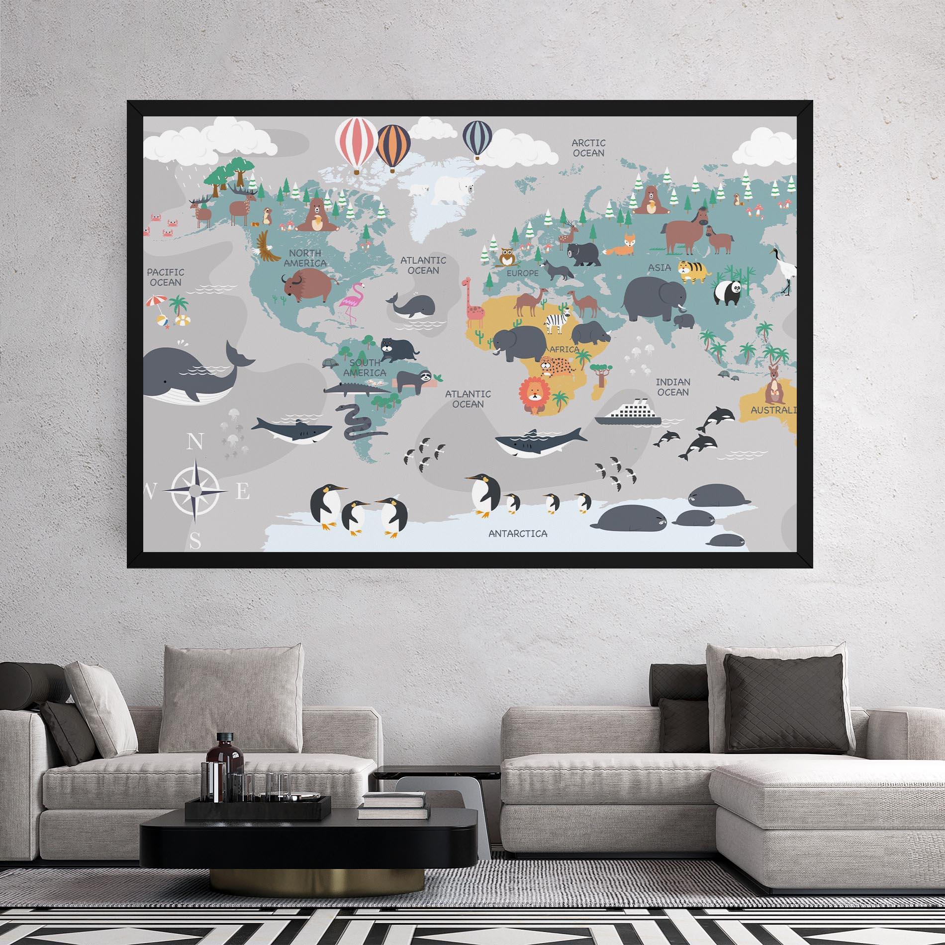 Vászonkép Cute Kids Map mockup 2