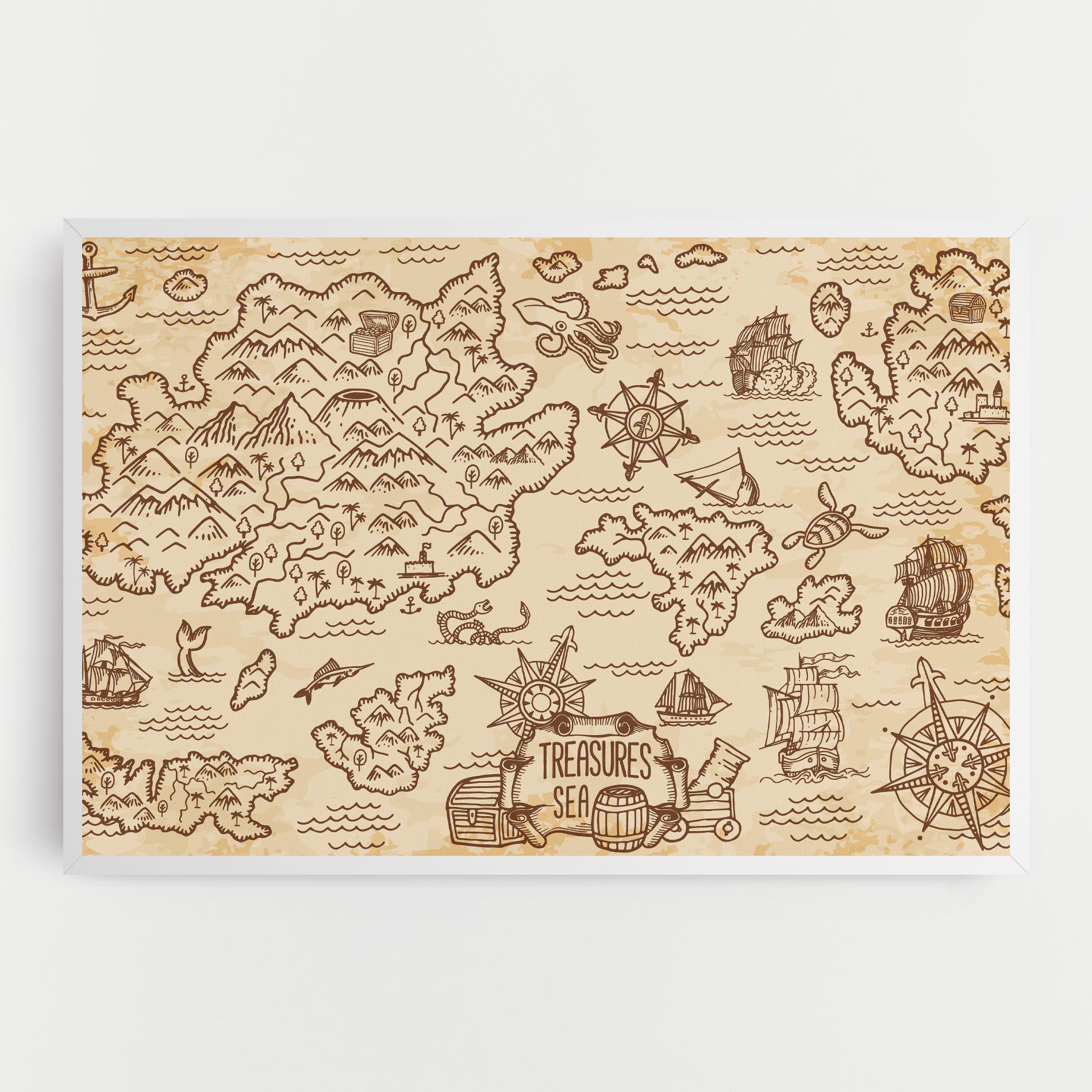 Vászonkép Cream Coffee Map mockup 0