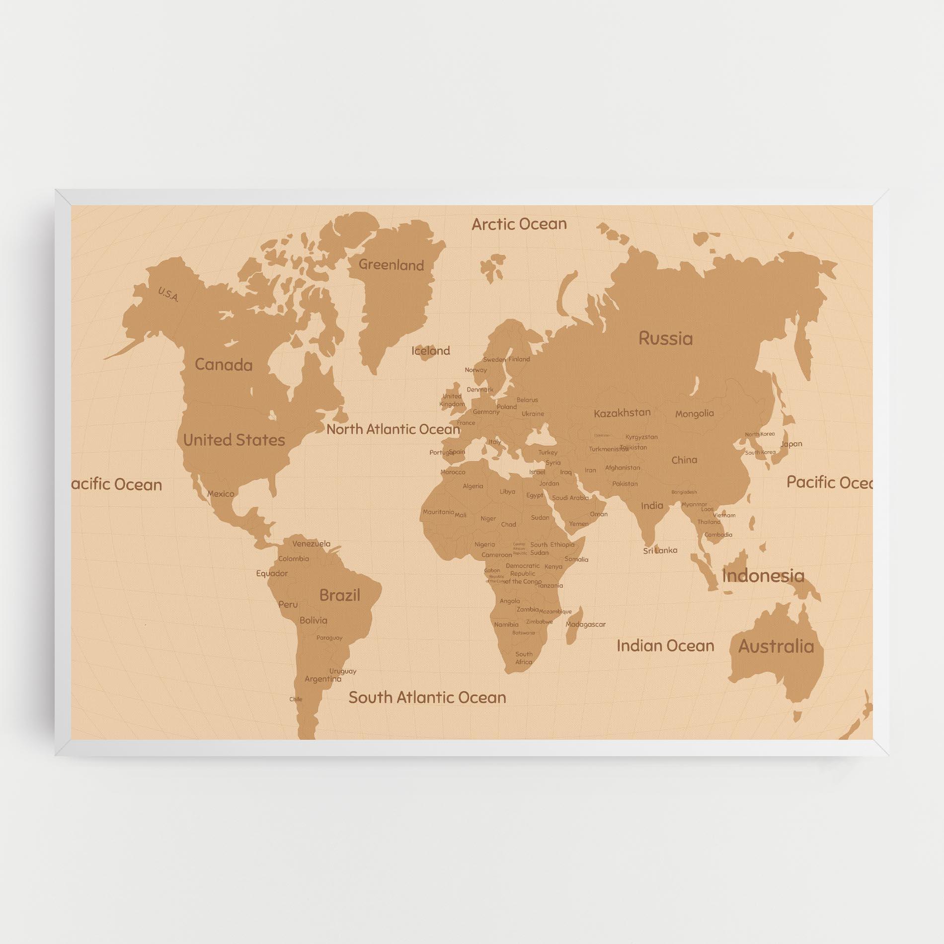 Vászonkép Ocean Old Map mockup 0