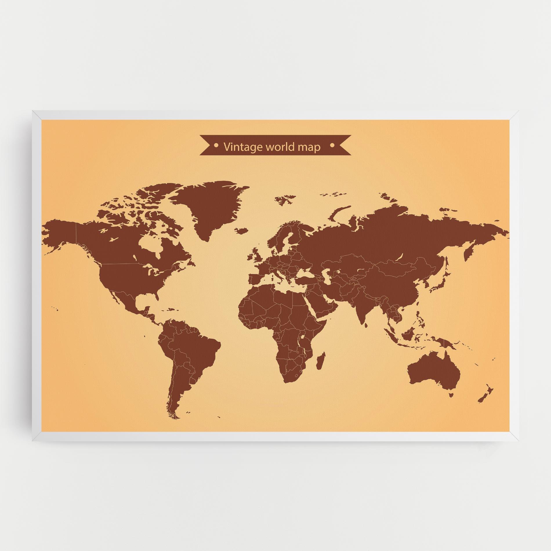 Vászonkép Vintage World Map mockup 0