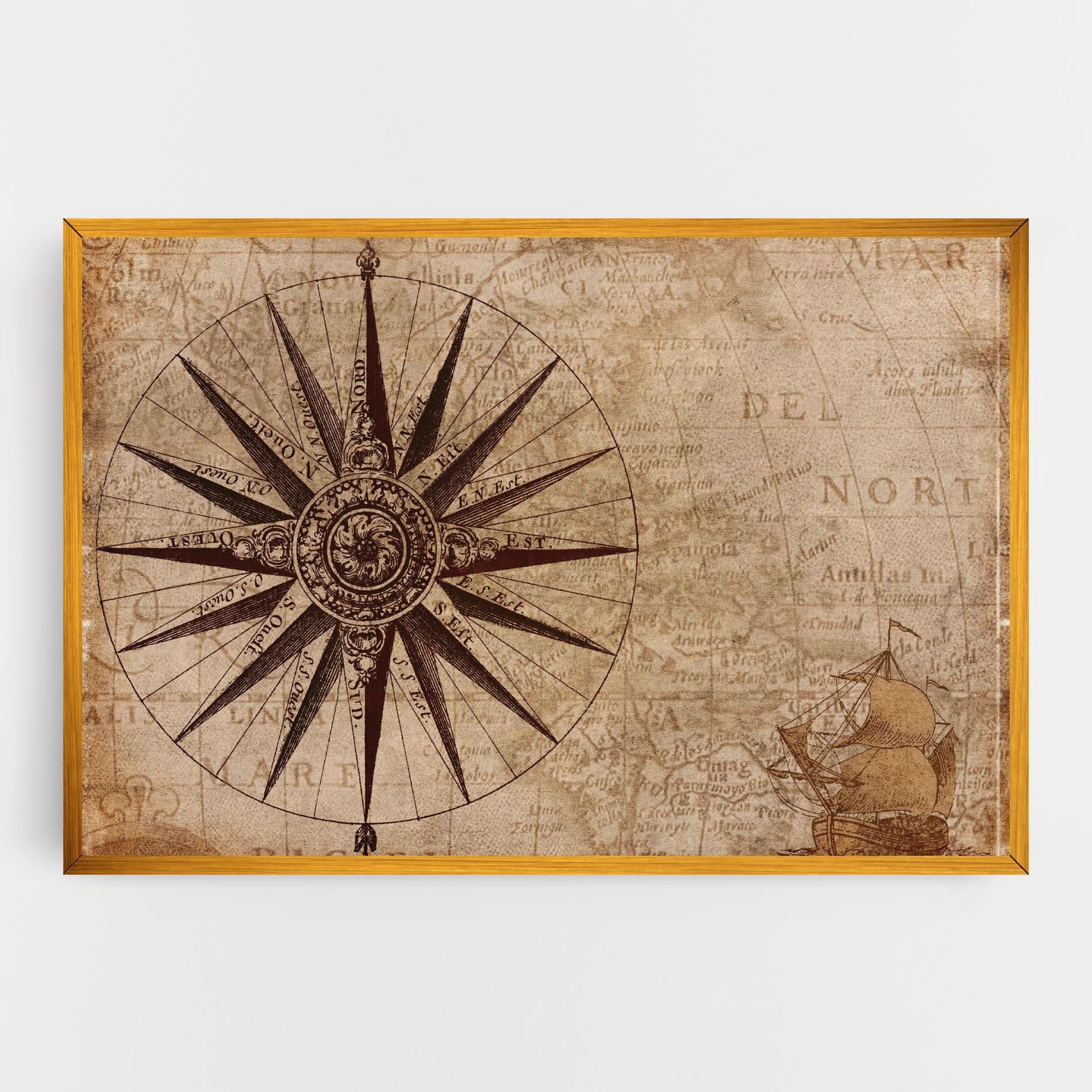 Vászonkép Vintage Map mockup 0