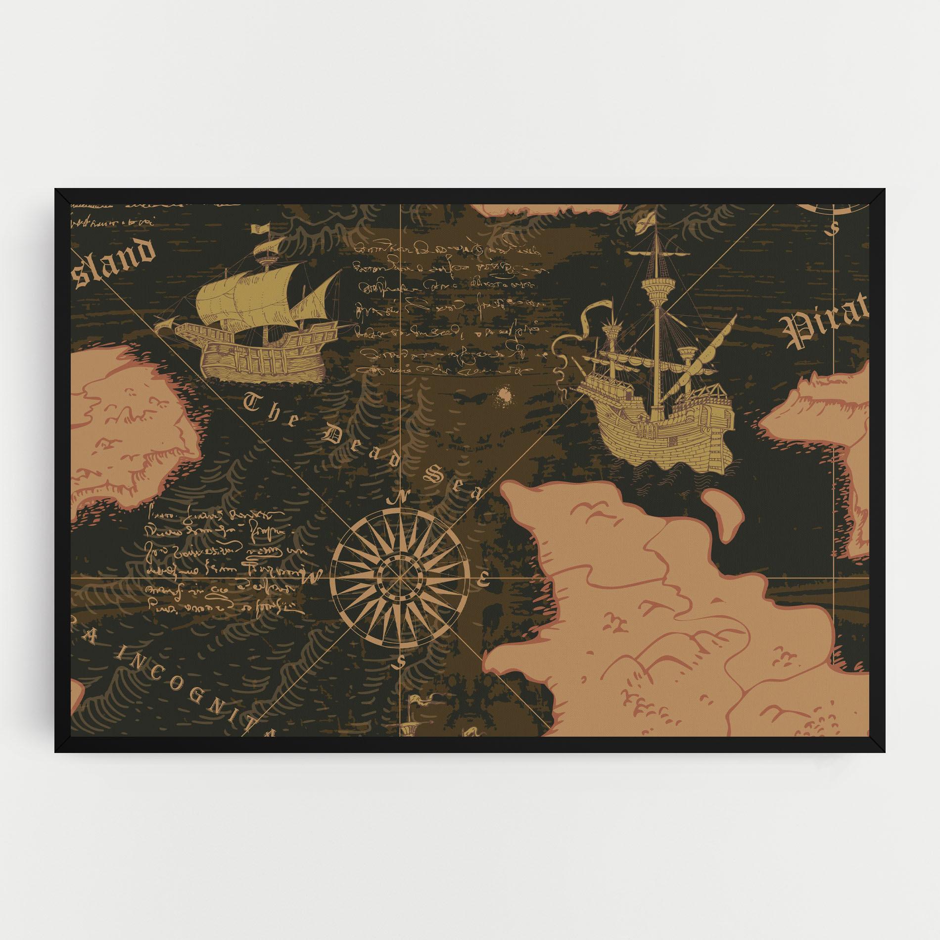 Vászonkép Cool Old Map mockup 0