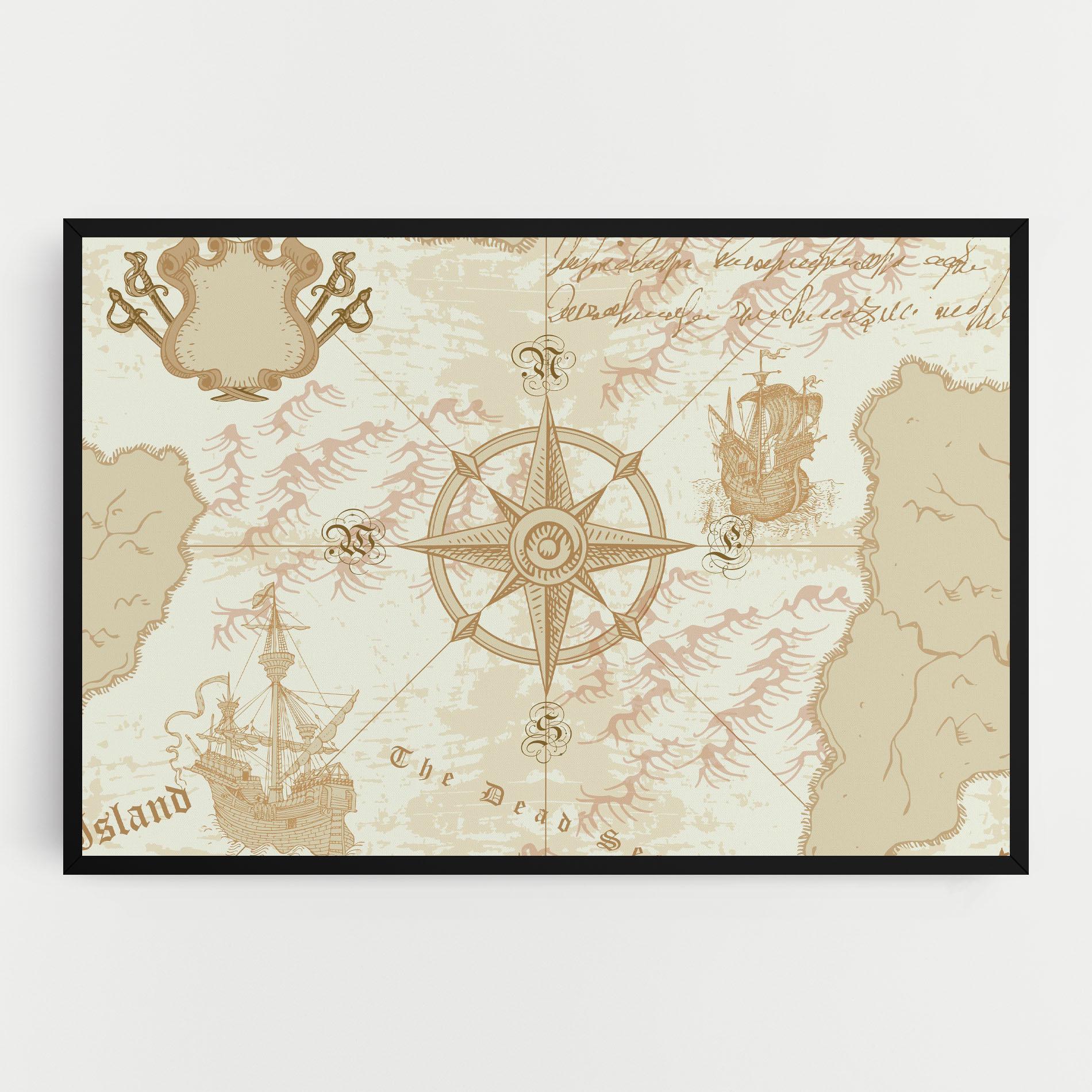 Vászonkép Cream Compass mockup 0