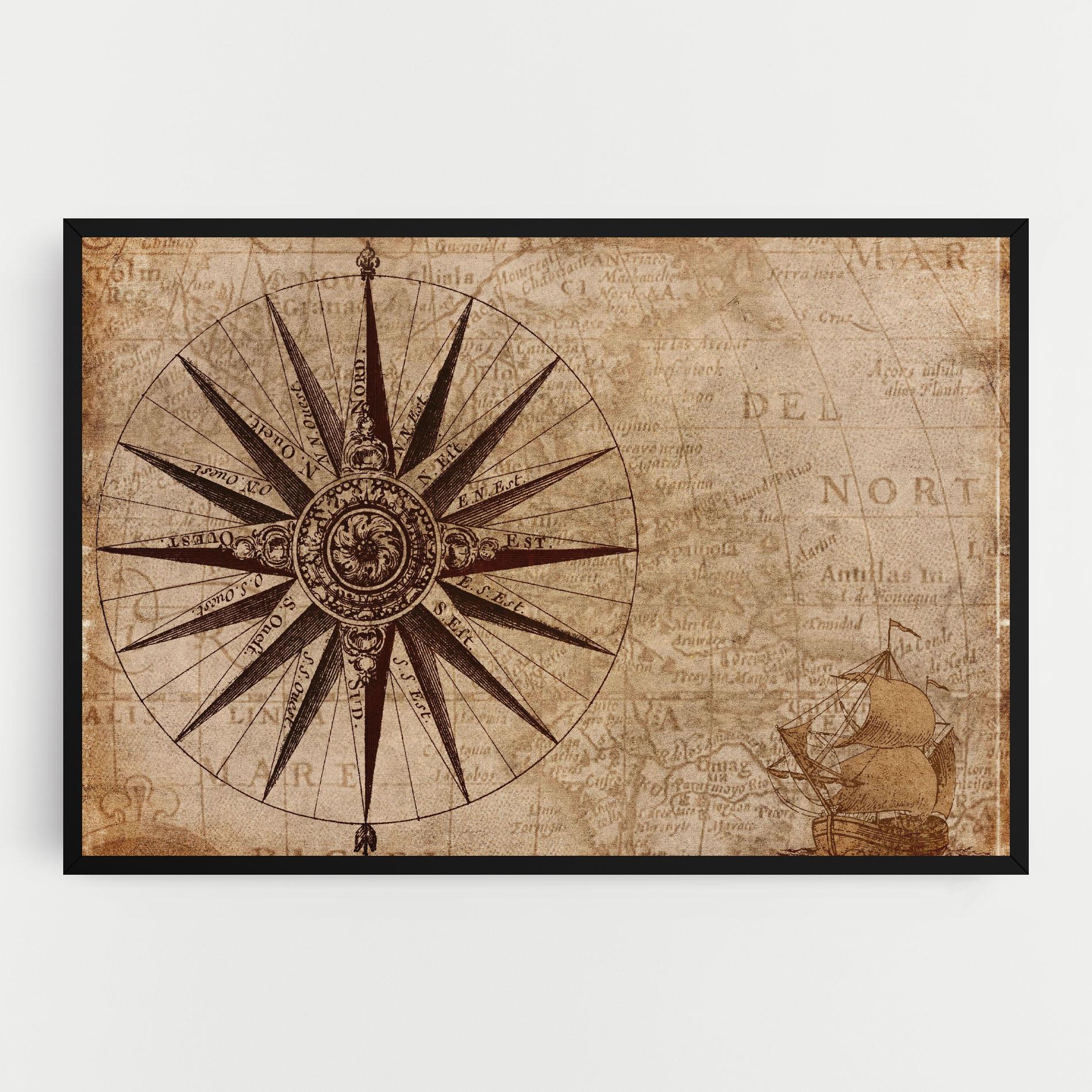 Vászonkép Vintage Map mockup 0