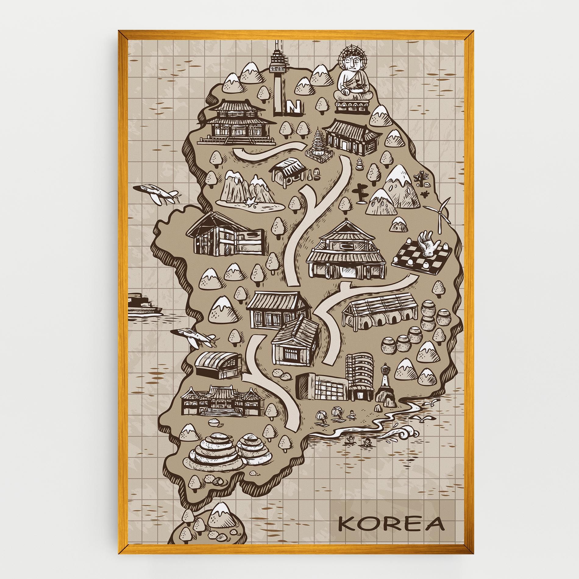 Old Korea Map mockup 0