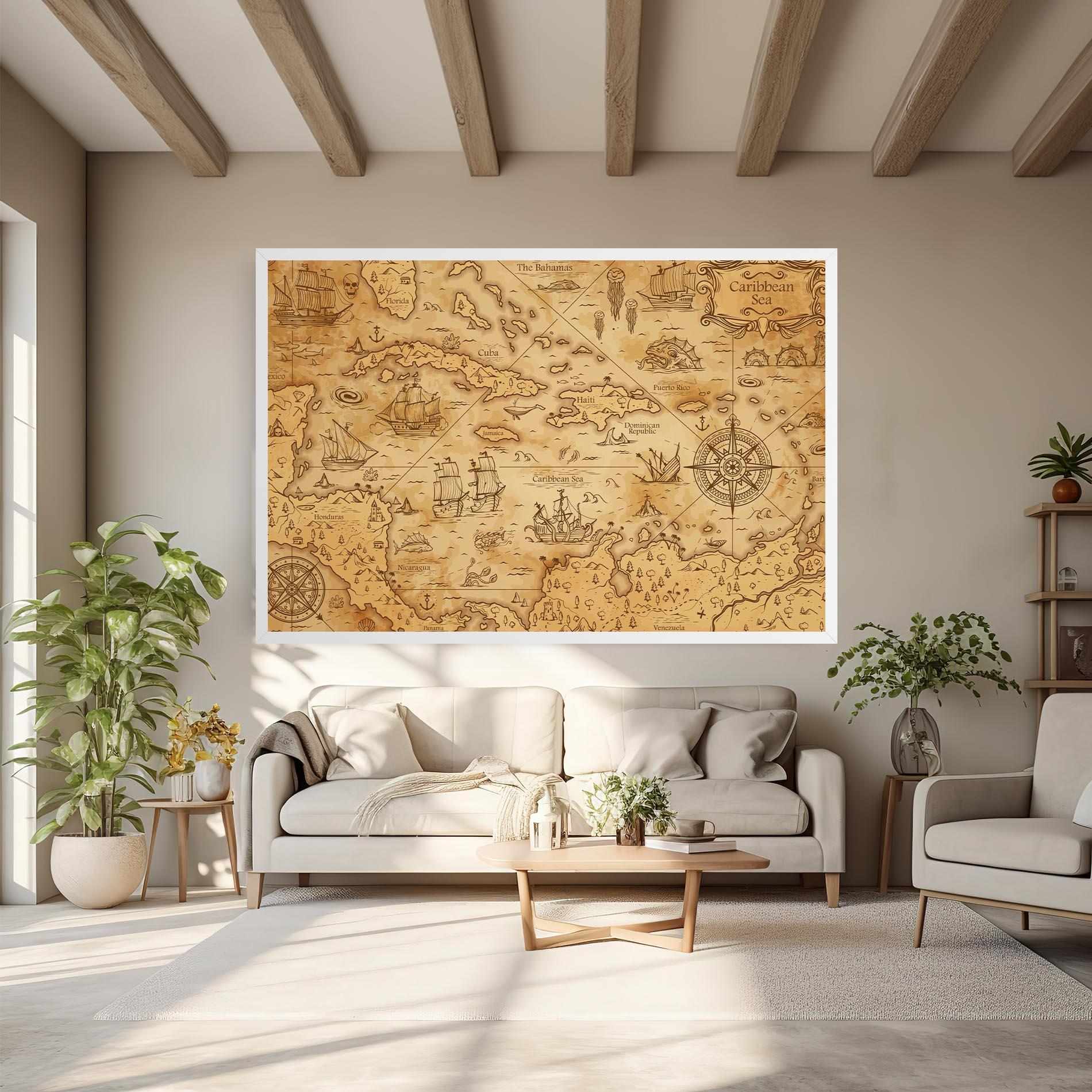 Vászonkép Caribbean Sea mockup 6