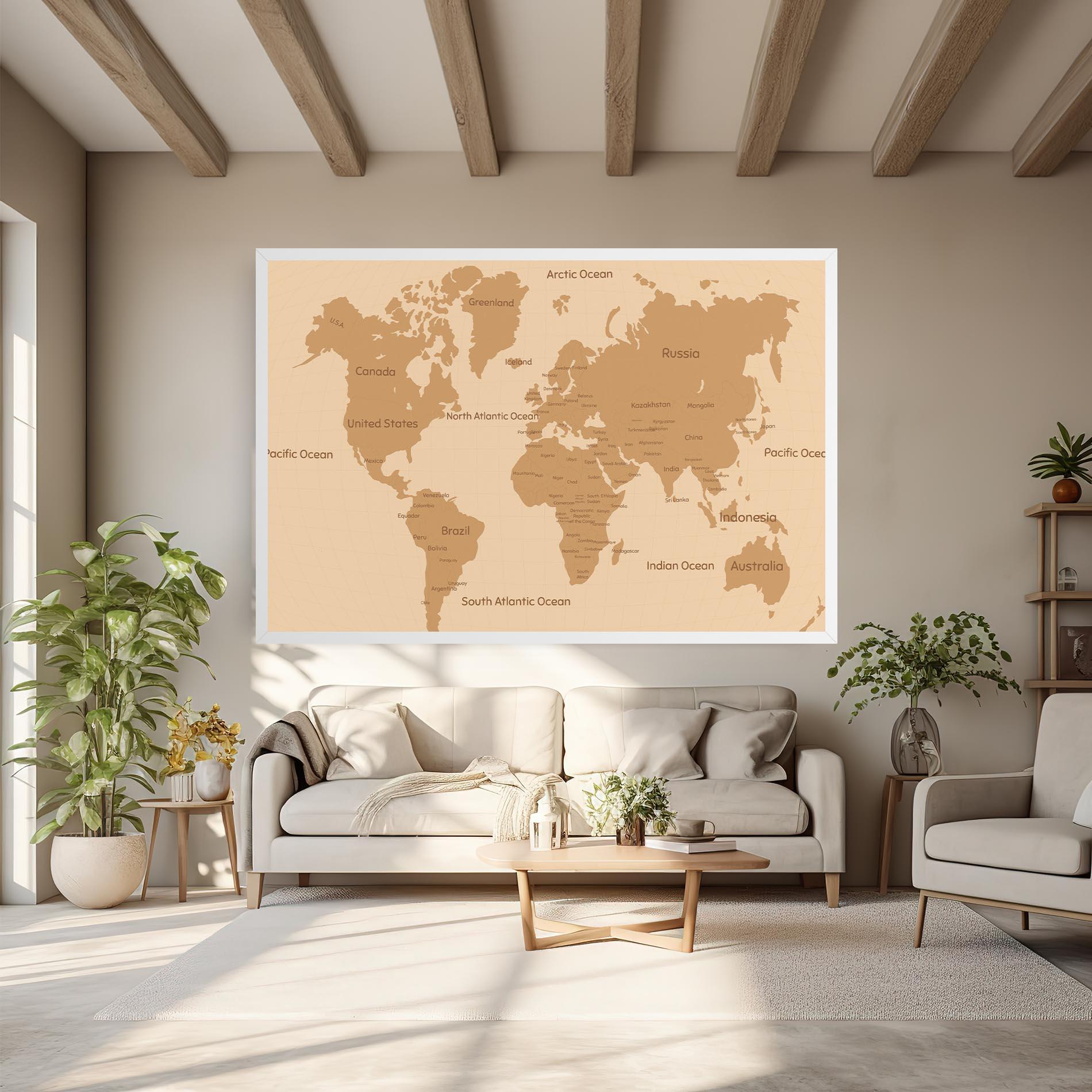 Vászonkép Ocean Old Map mockup 6