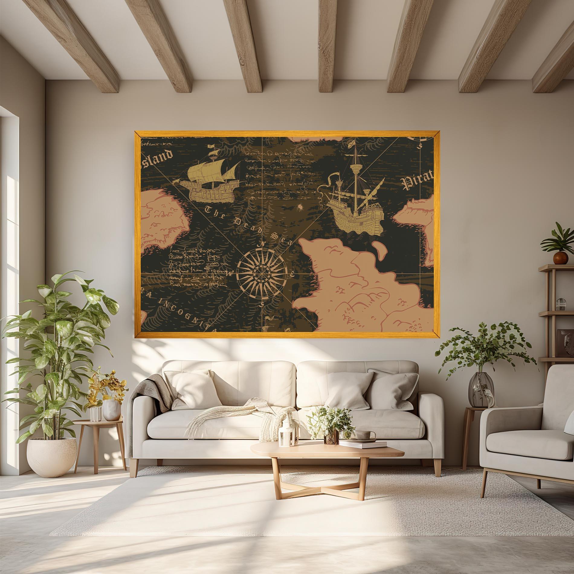 Vászonkép Cool Old Map mockup 6