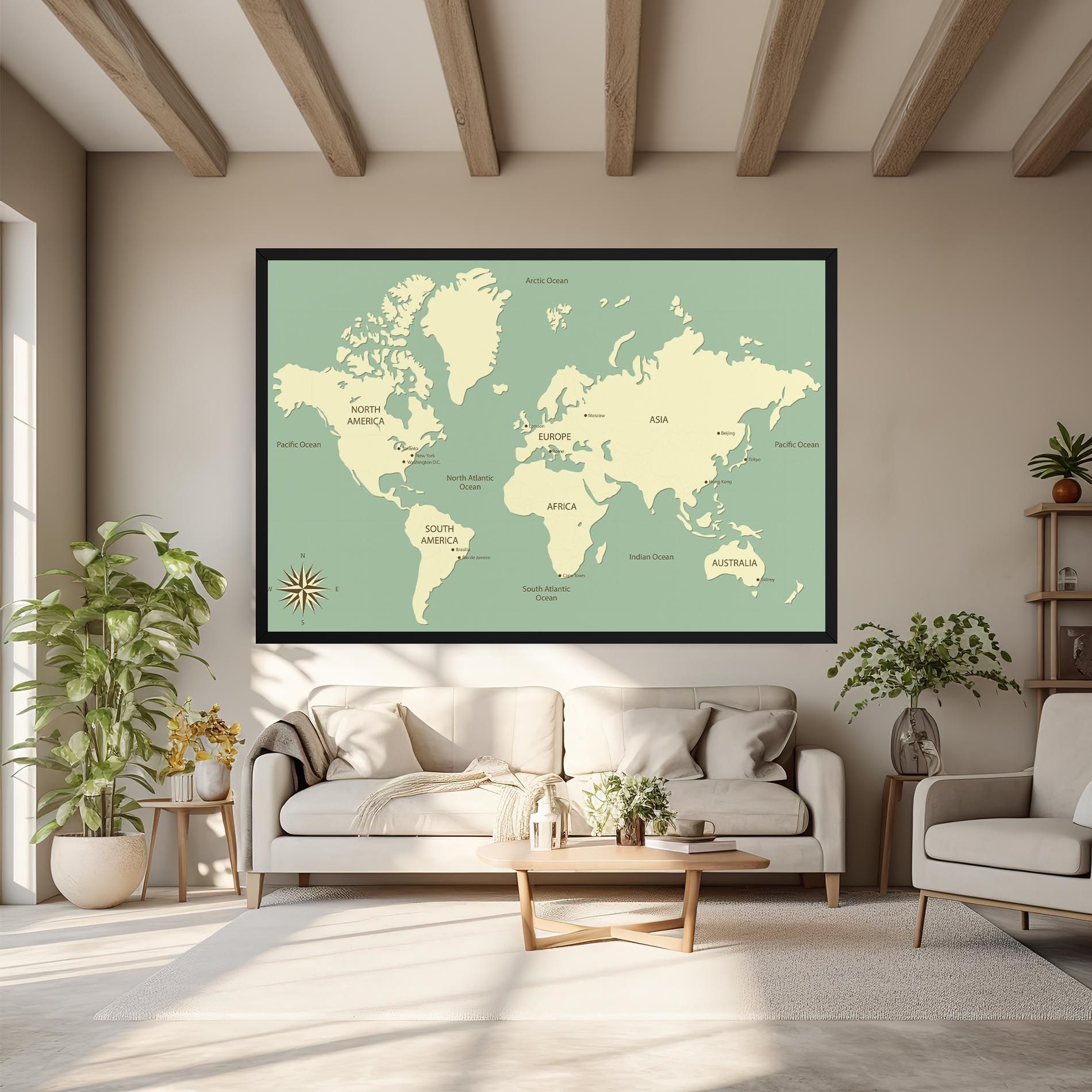 Green Cream Map mockup 6