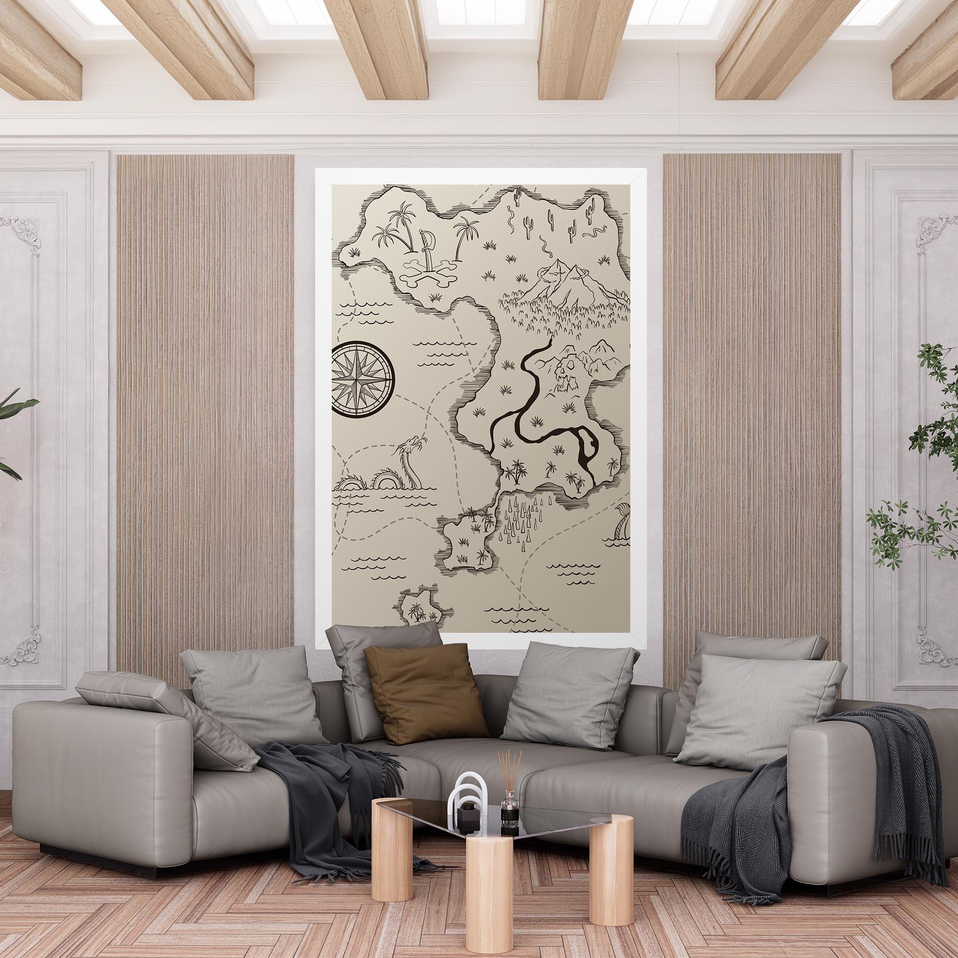 Vászonkép Cream Island Map mockup 6